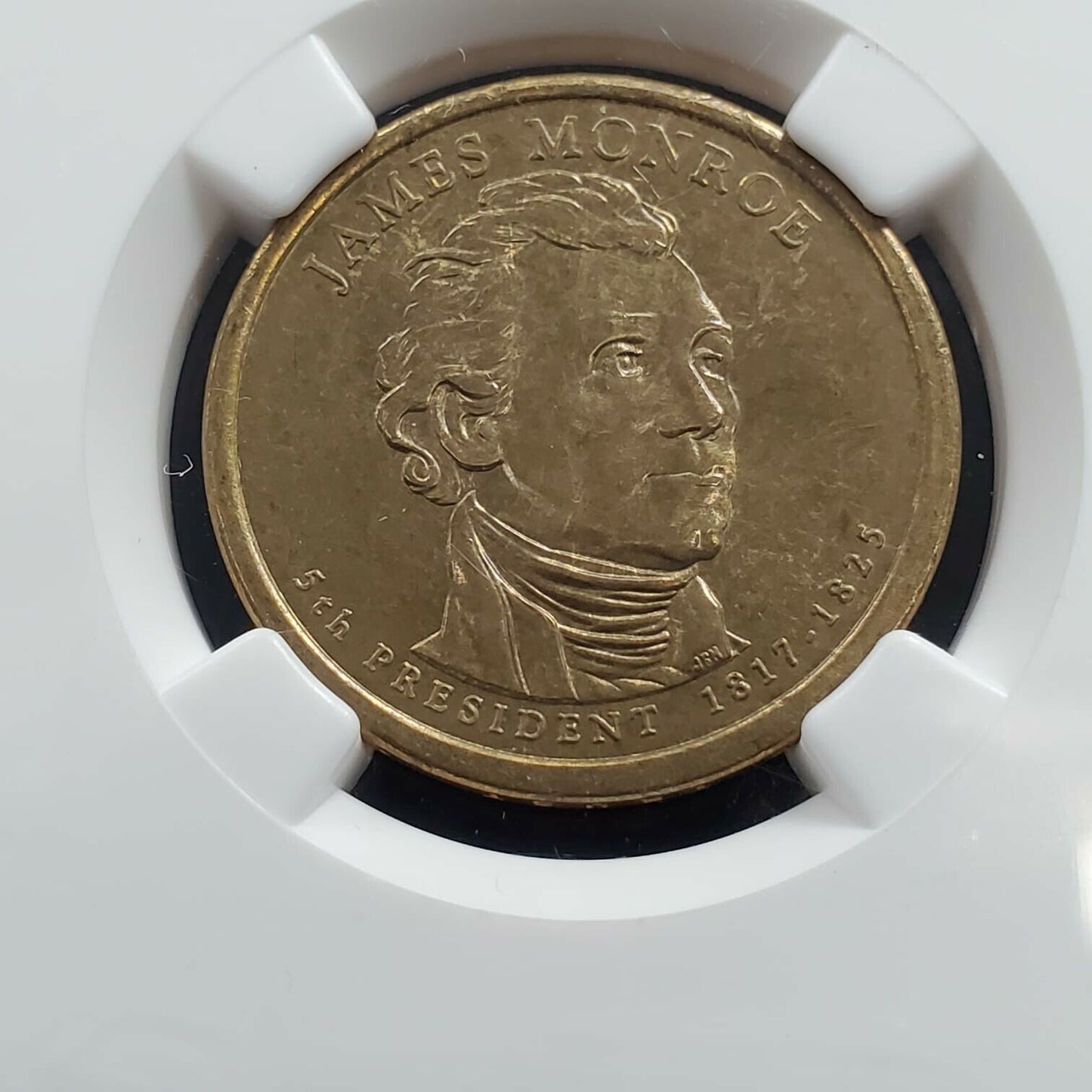 2008 James Monroe Presidential Error Coin NGC MS65 Improperly Annealed Planchet