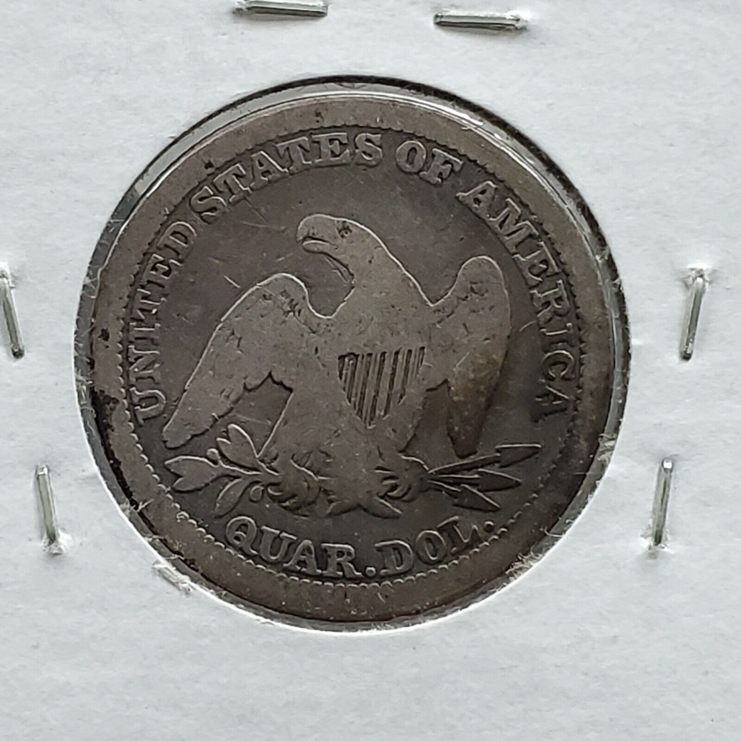 1854 Seated Liberty Silver Quarter Coin Choice VG Very Good Circulated W Arrows