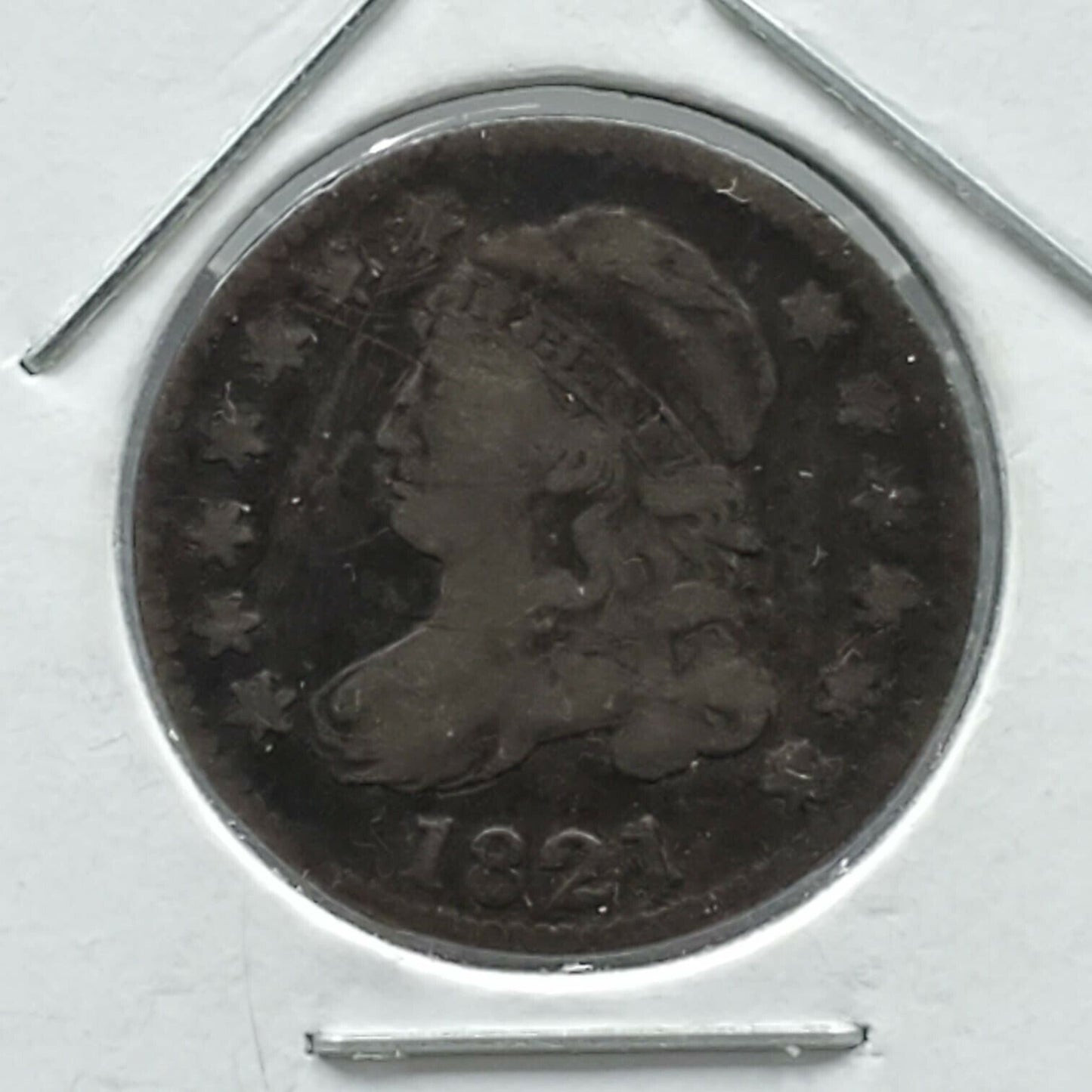 1821 P Large Date Capped Bust Silver Dime Coin Choice CH VG Very Good Circulated