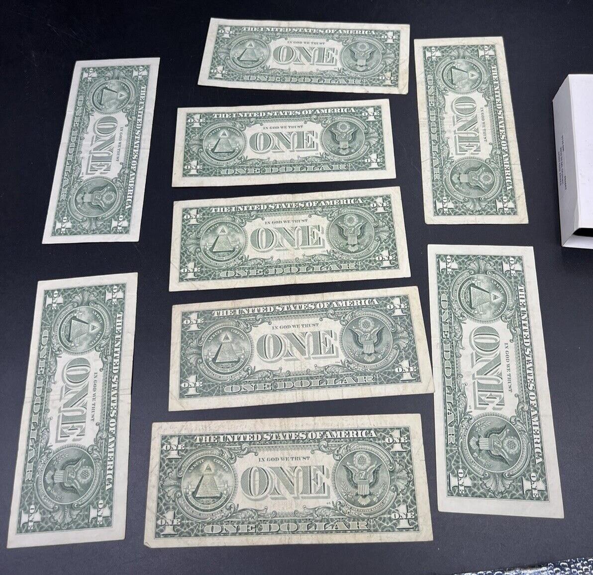 9 Different $1 FRN * Star Notes Set 1993 - 2013 Federal Reverse Notes