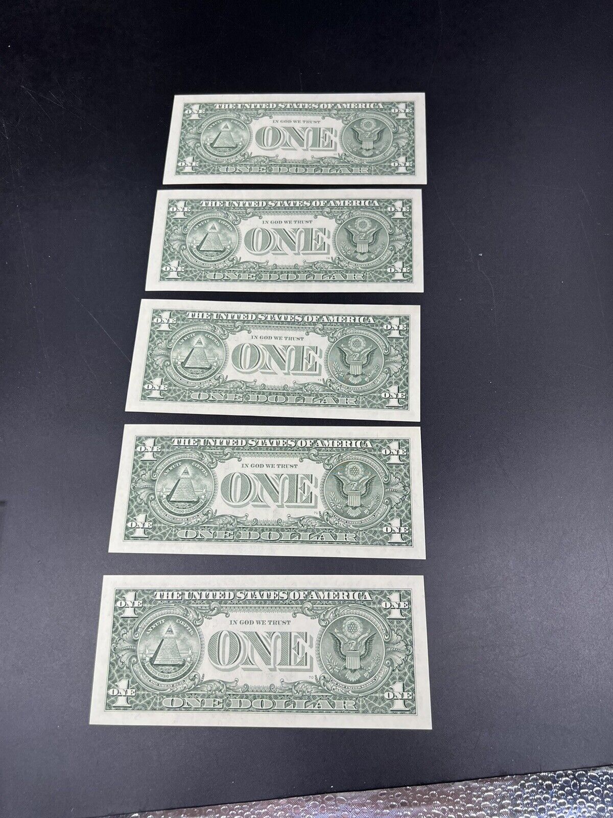 Lot of 5 Consecutive 2003 $1 Star Note FRN Federal Reserve Note Bills Choice UNC