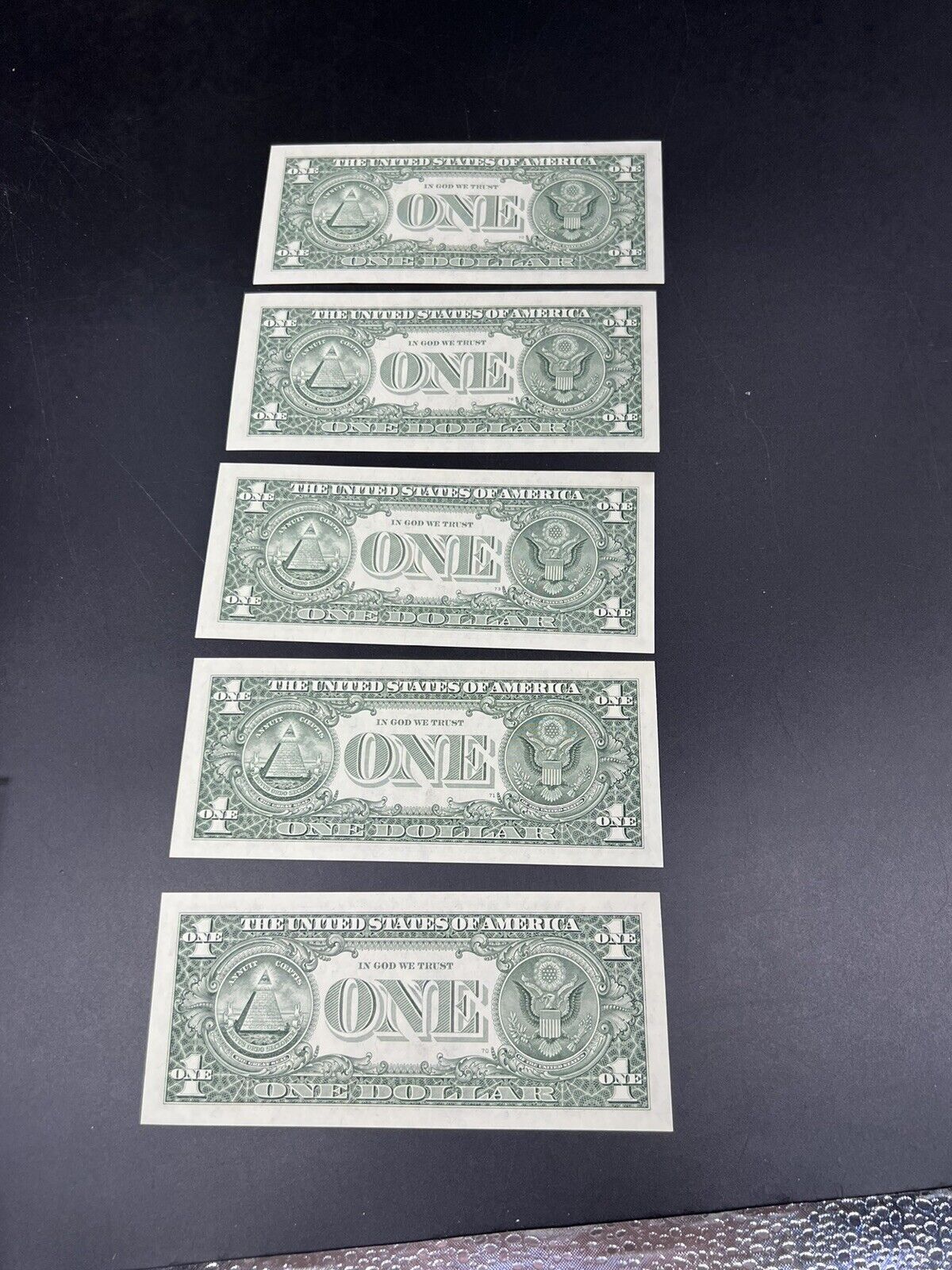 Lot of 5 Consecutive 2003 $1 Star Note FRN Federal Reserve Note Bills Choice UNC