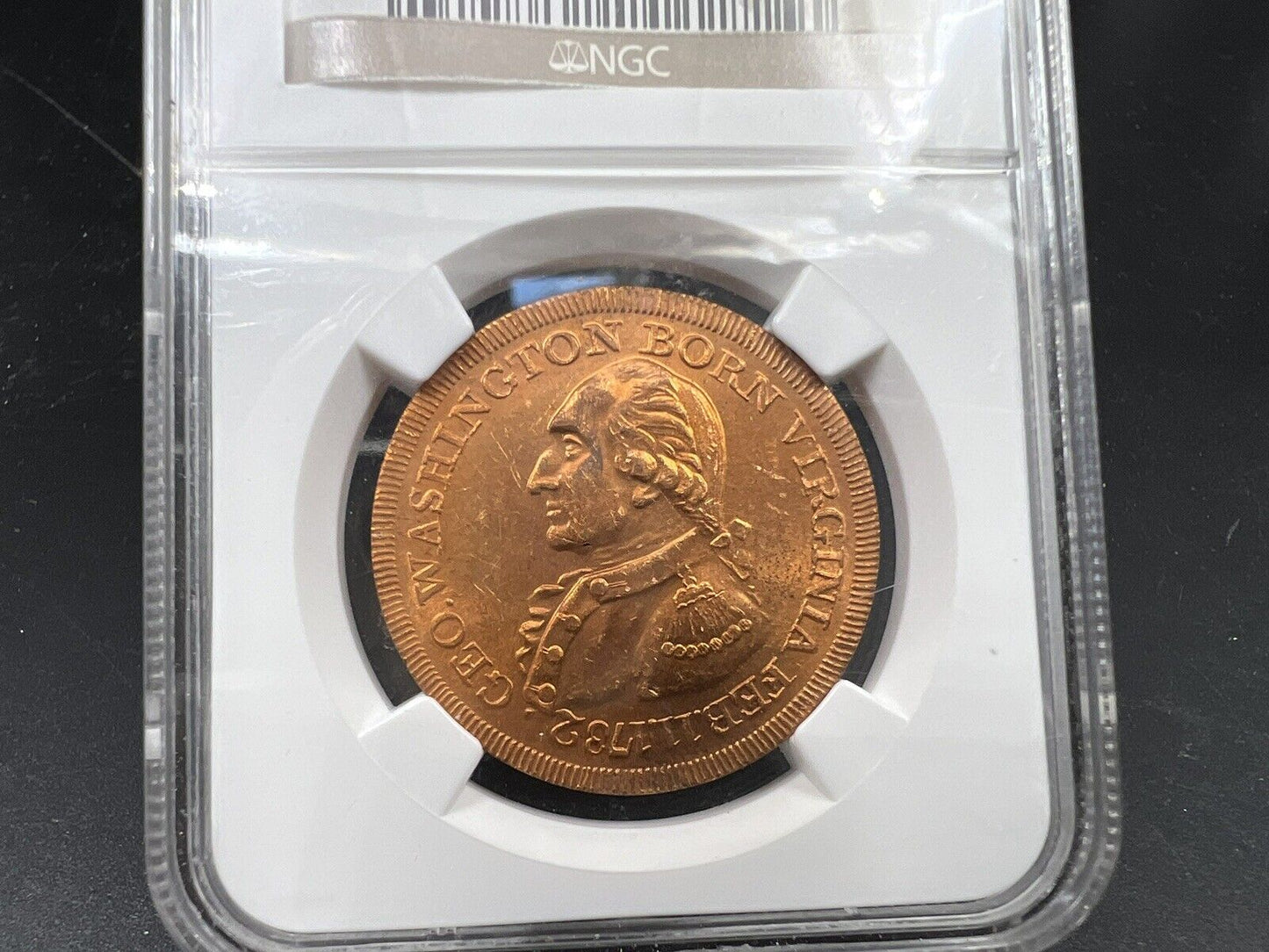 1959 B-22B Copper Collis Restrike Washington Born Virginia MS63 RD RED NGC