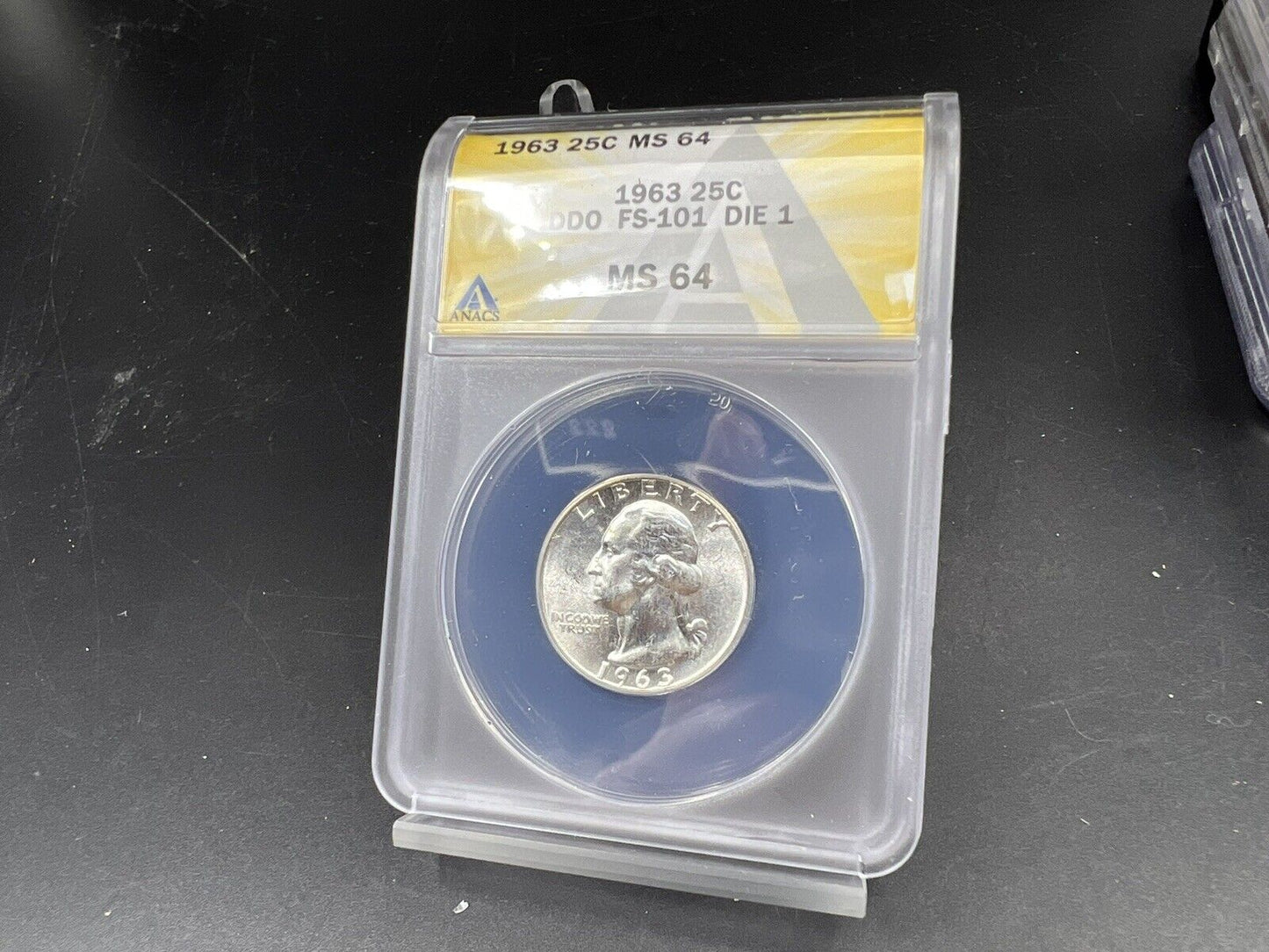 1963 P Washington Quarter ANACS MS64 DDO FS-101 DIE 1 BU UNC Certified Variety