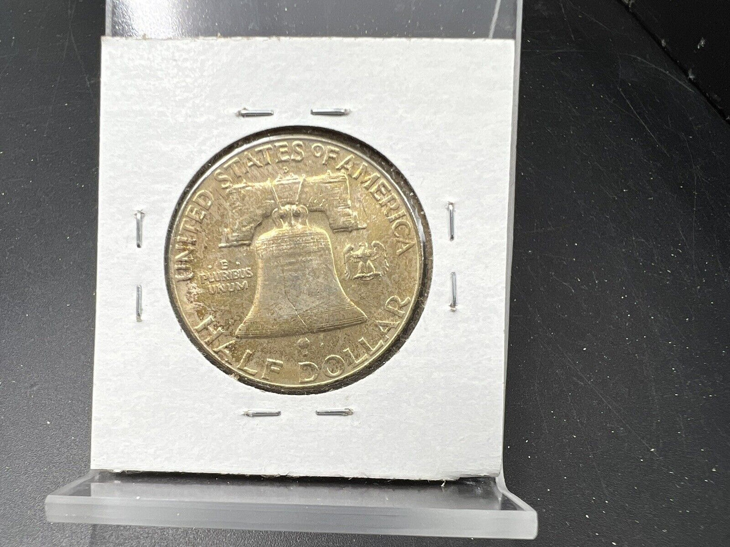 1961 D Franklin Silver Half Dollar Coin BU UNC Nice Toning Toner