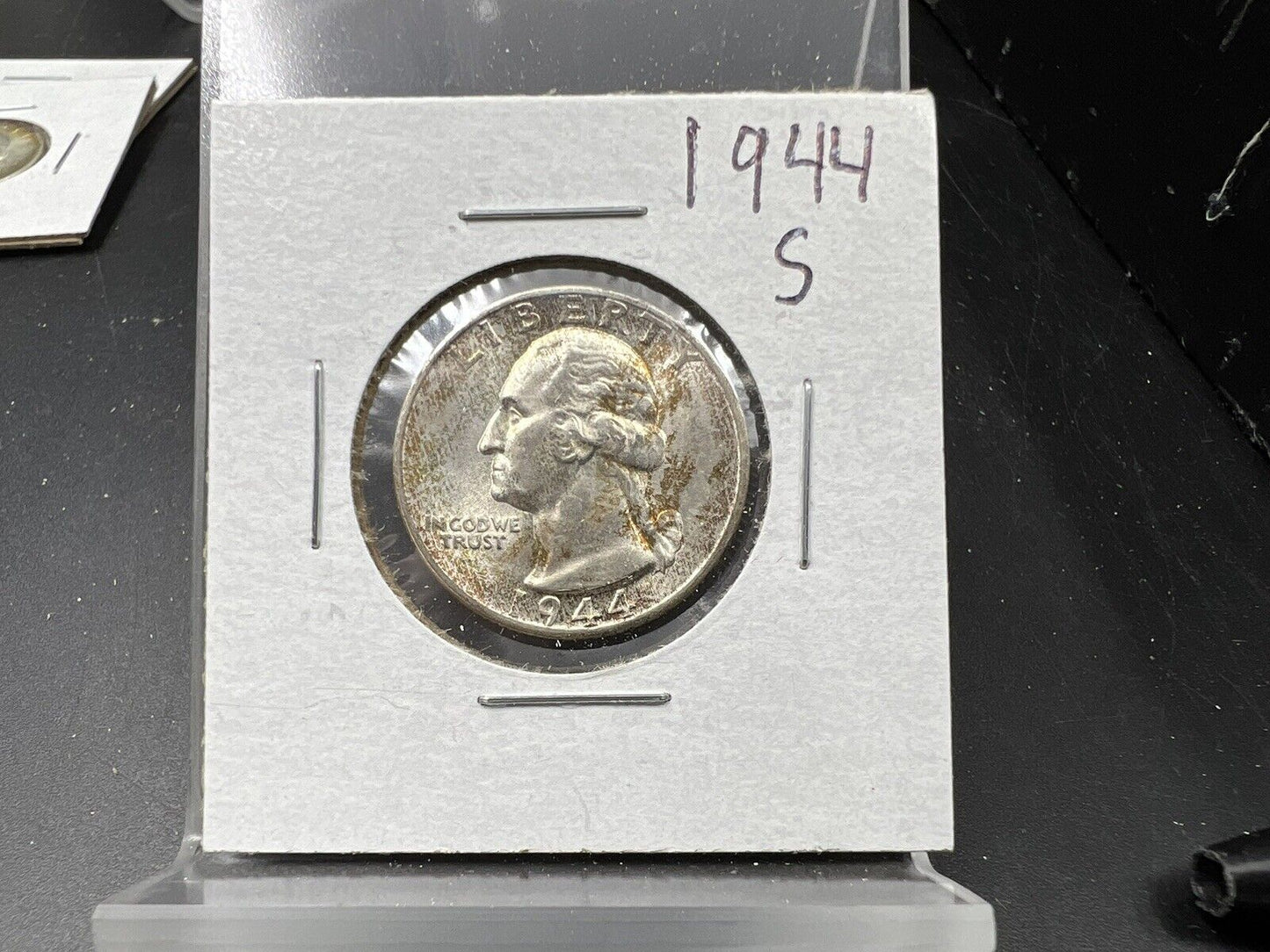 1944 S 25c Washington Quarter Coin Choice BU UNC Toning Toner WW2 Era Coin
