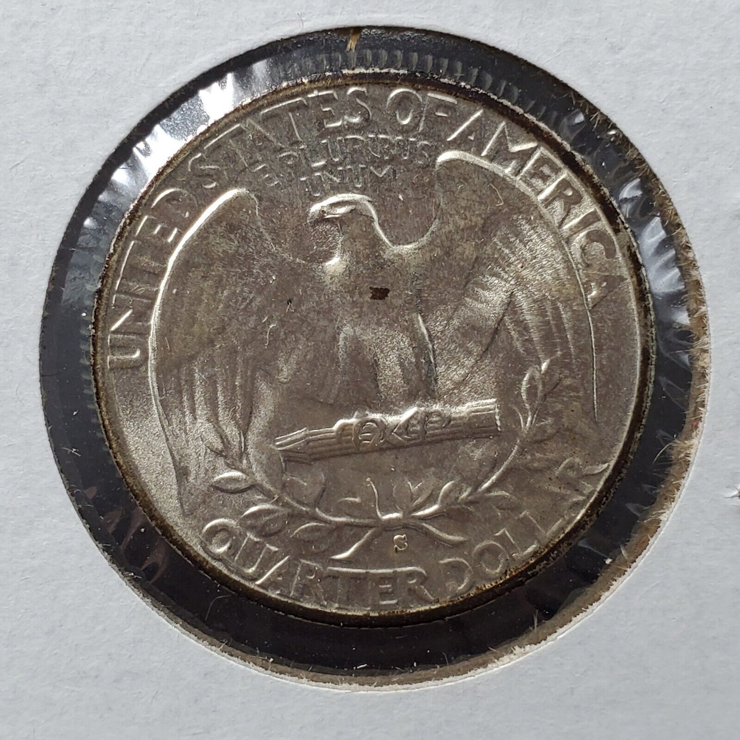 1943 S Washington Silver Quarter Coin BU Neat Toning Toner Semi Key Date in UNC