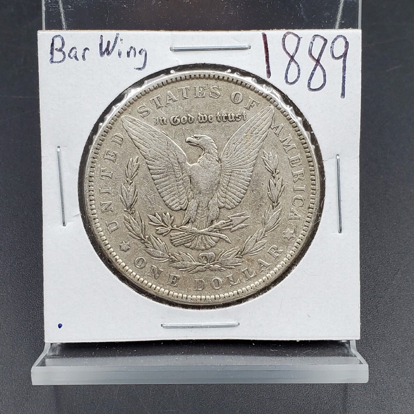 1889 P $1 Morgan Eagle Silver Dollar Coin Bar Wing VAM 19A XF EF Extra Fine