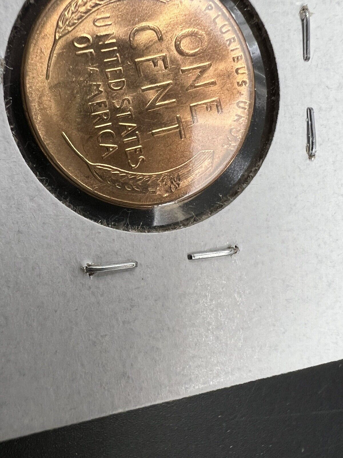1955 S Lincoln Wheat Cent CH BU Die Break chips in Liberty & lamination error #F