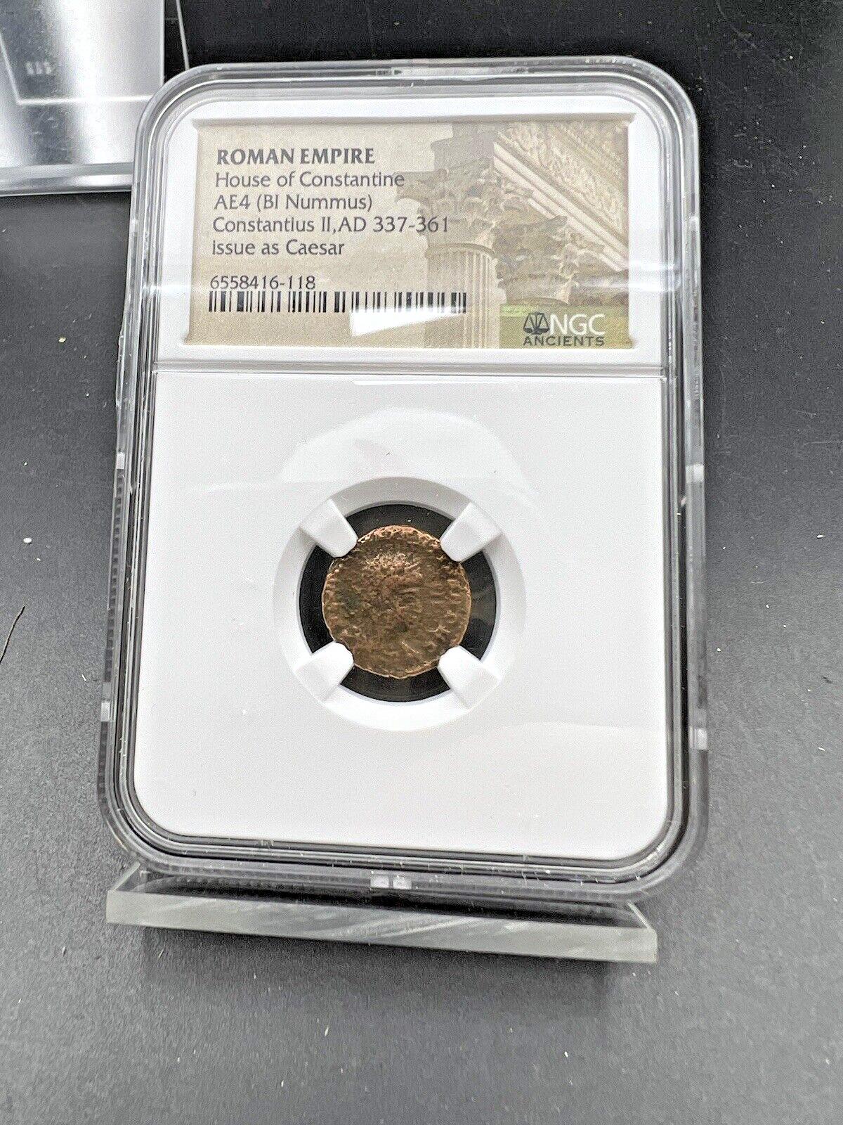 ROMAN EMPIRE House Constantine AE4 BI Nummus Constantus II AD 337-361 as Ceasar