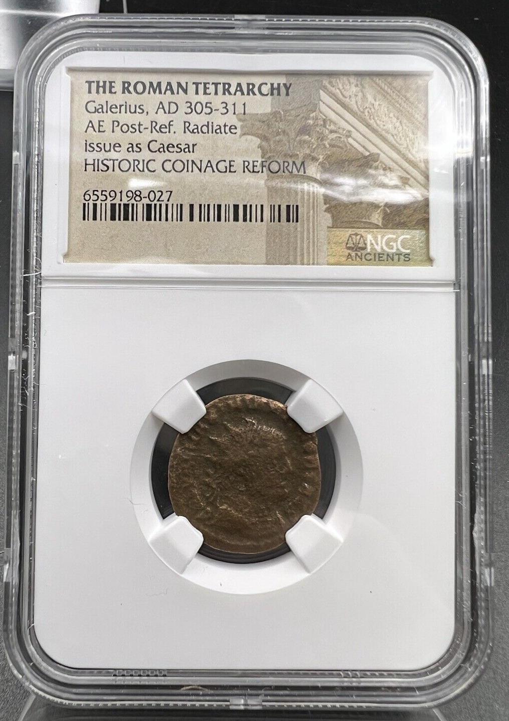 The ROMAN Tetrarchy Galerius AD 305-311 AE Radiate Rome Ancient bronze coin