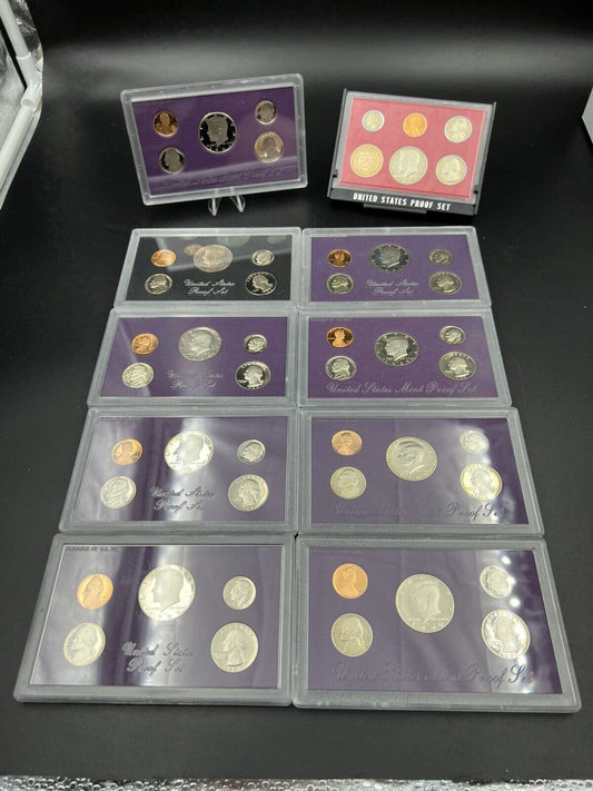 Complete Set 1982 – 1991 10 Proof Sets Lot US Mint OGP