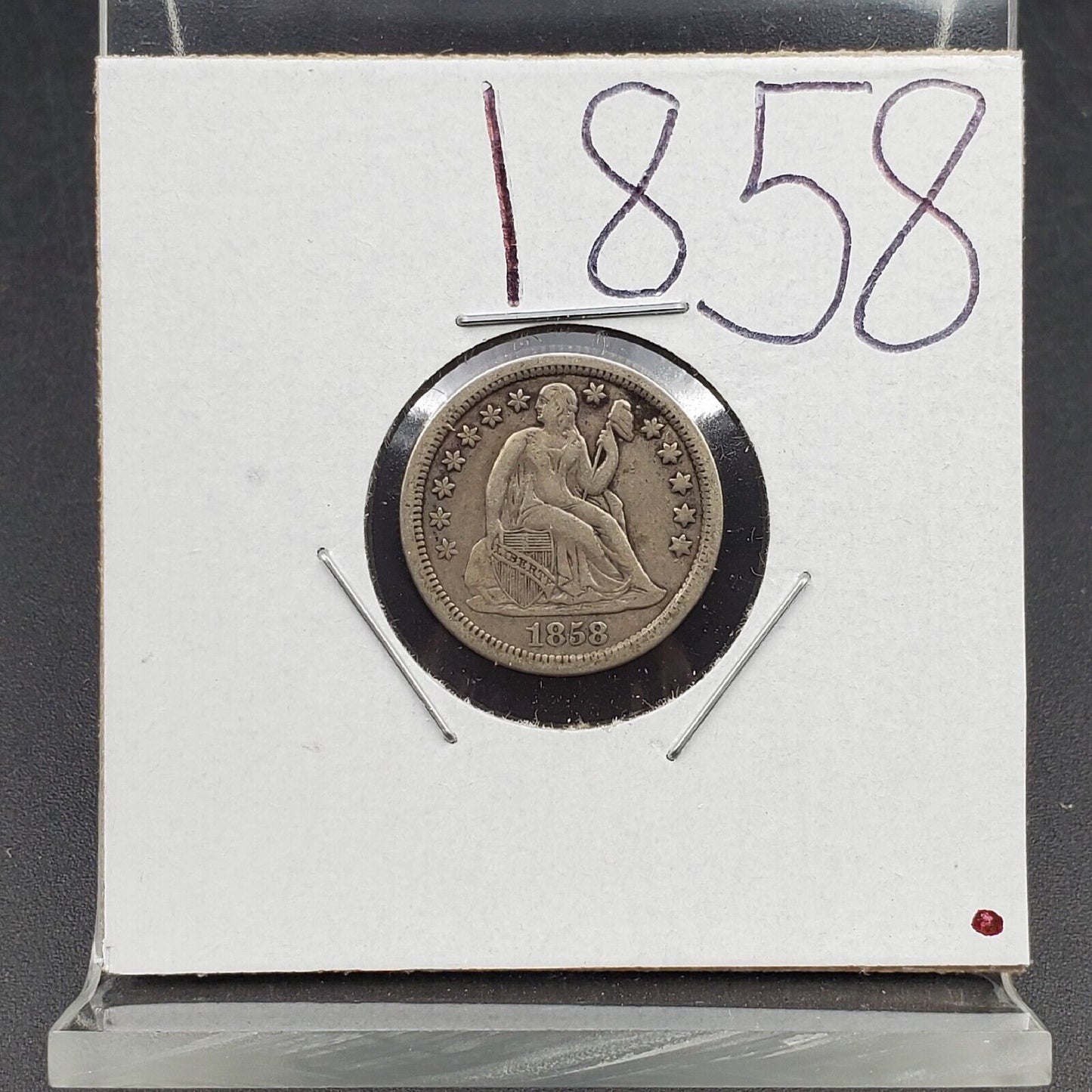 1858 P Seated Liberty 10c Silver Dime VF Very Fine Circ