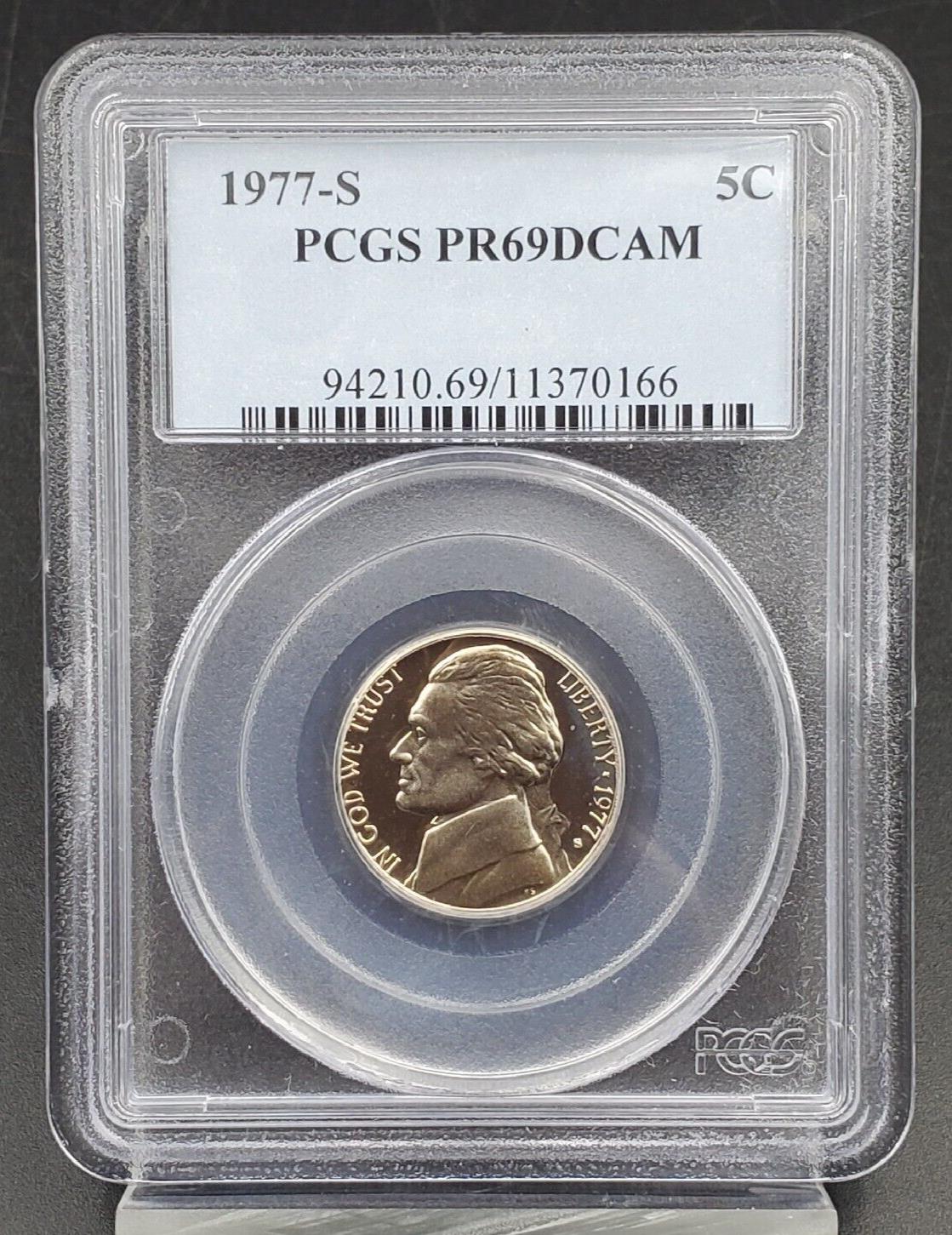 1977 S Proof Jefferson Nickel Coin PCGS PR69 DCAM Robinsonscointown