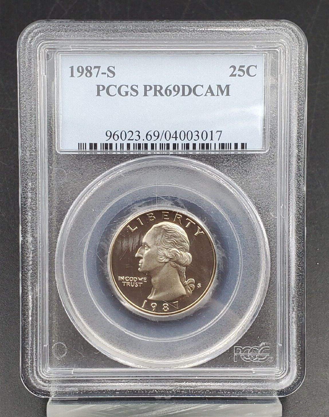 1987 S 25c Washington Clad Quarter Gem Proof Coin PCGS PR69 DCAM