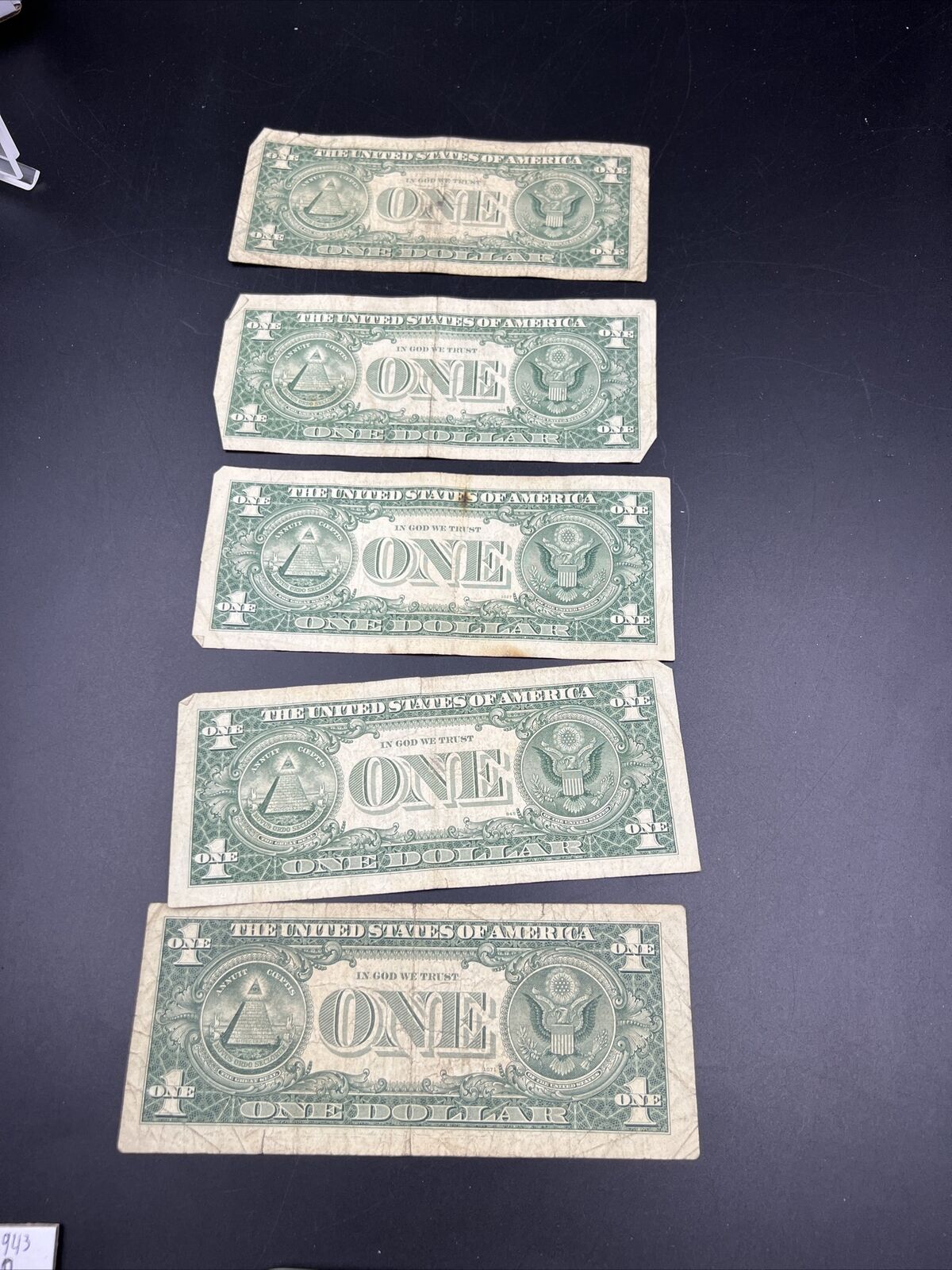 5 NOTE LOT 1963 B $1 Barr Signature Federal Reserve Note FRN Green Seal G / VG