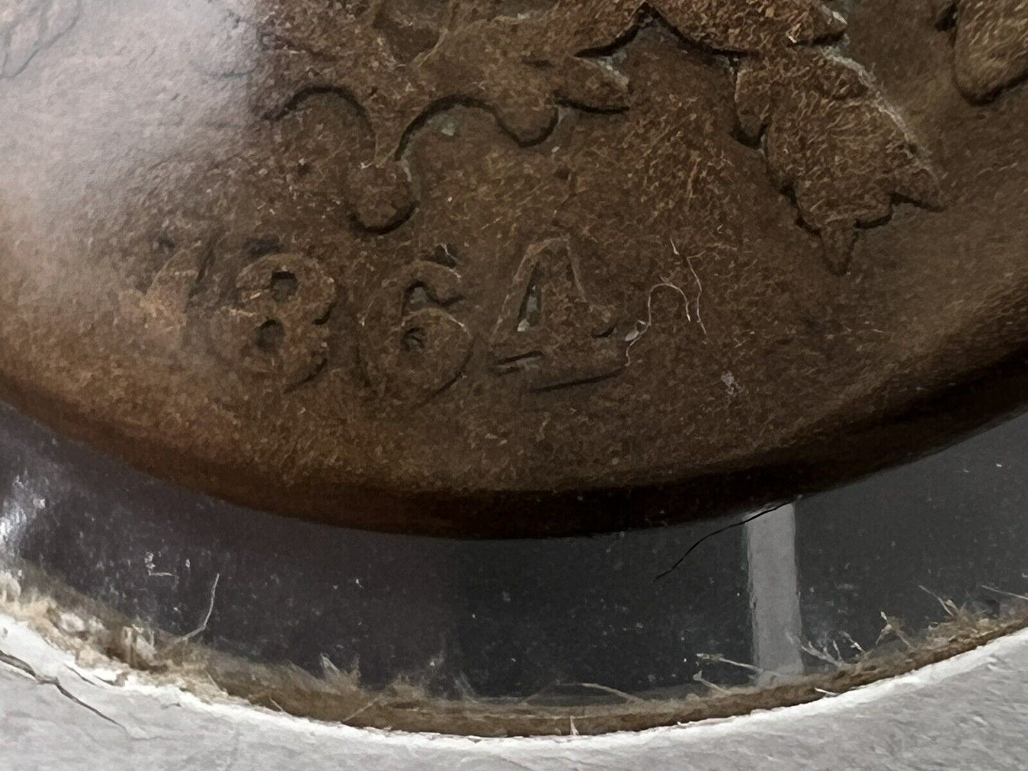 1864 P 2C Two Cent Copper Coin VG Very Good RPD Repunched Dated