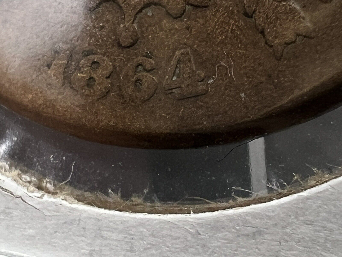 1864 P 2C Two Cent Copper Coin VG Very Good RPD Repunched Dated
