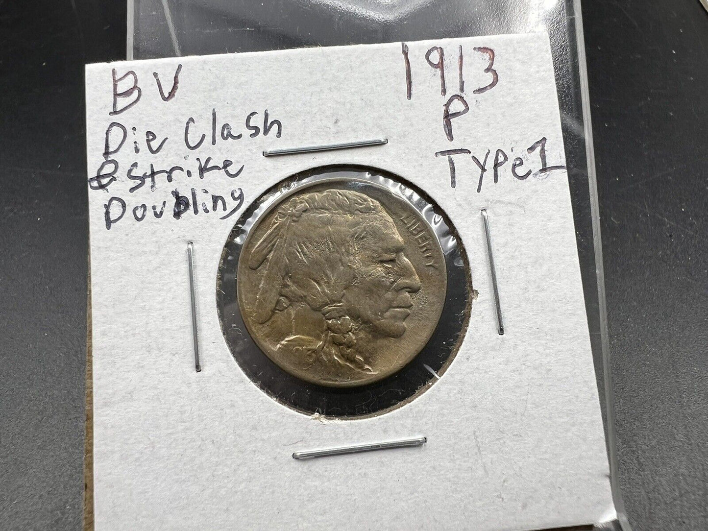 1913 P Buffalo Indian Head Nickel 5c BU UNC Type 1 Die Clash @ E Plurubus #1