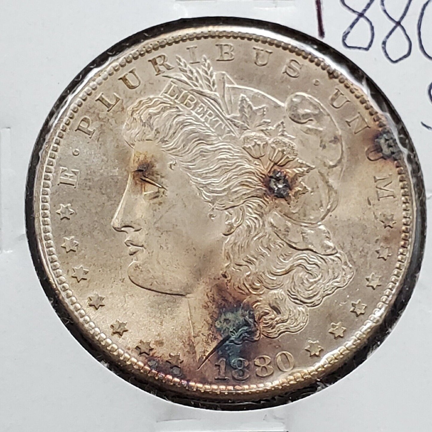 1880 S Morgan 90% Silver Eagle Dollar Coin Choice BU UNC Neat Toning Toner