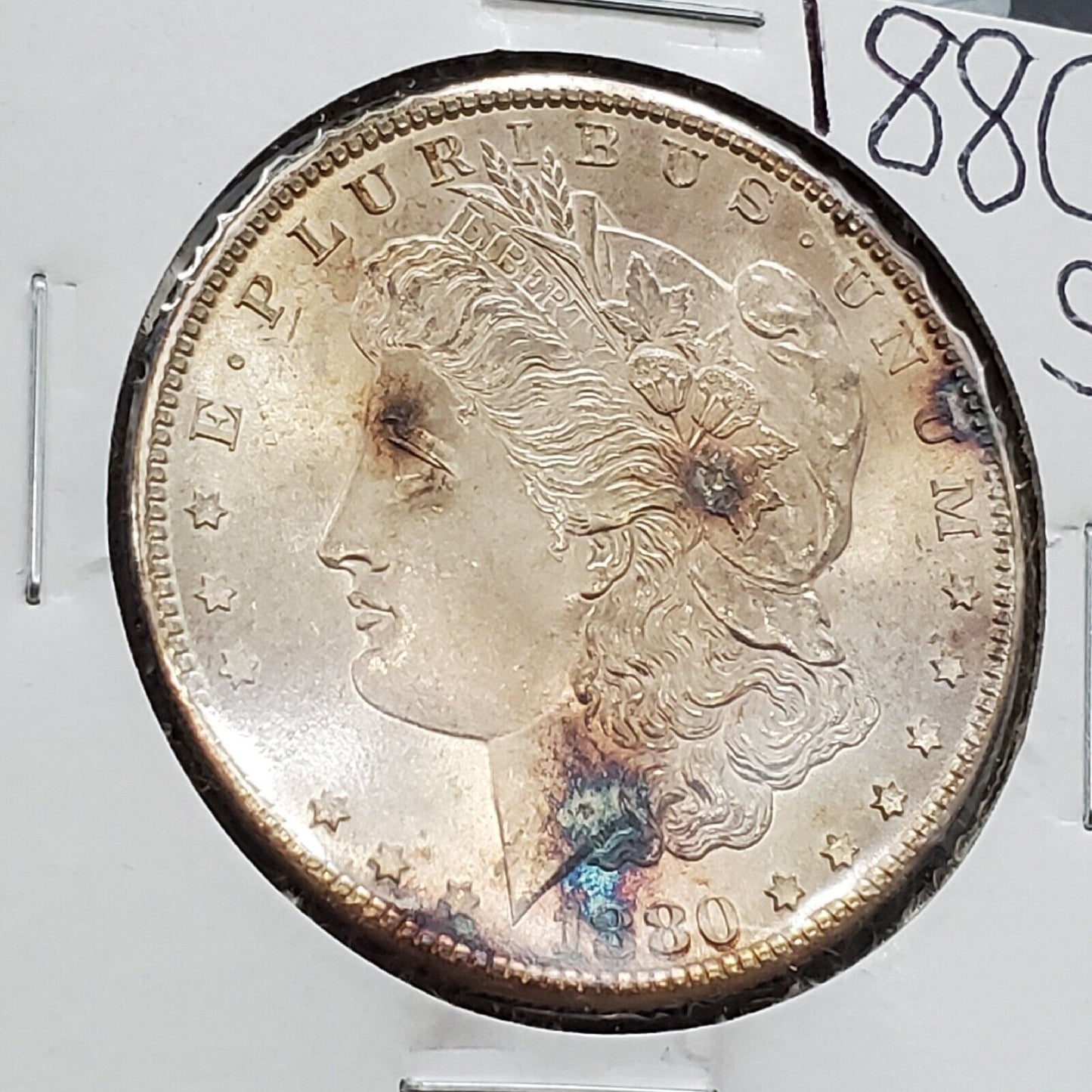 1880 S Morgan 90% Silver Eagle Dollar Coin Choice BU UNC Neat Toning Toner