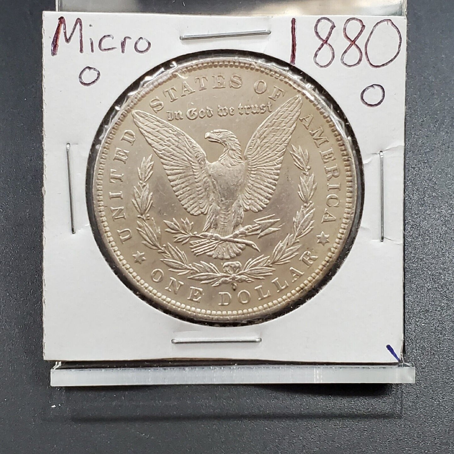 1880 O Micro o $1 Morgan Silver Dollar Coin C3a Reverse AU Details