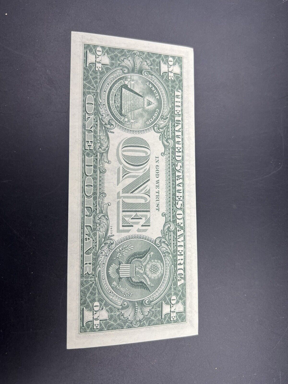 1969 B $1 FRN Federal Reserve US Currency Bill CH UNC Devils Serial # Note