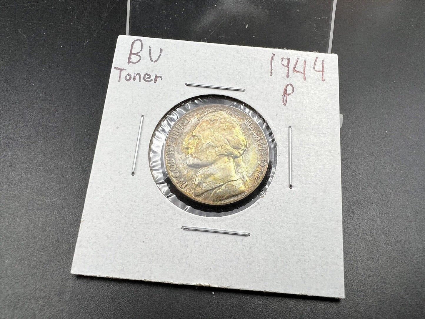 1944 P Jefferson Silver WW2 War Nickel Coin CH BU UNC PQ Nice Toning Toner