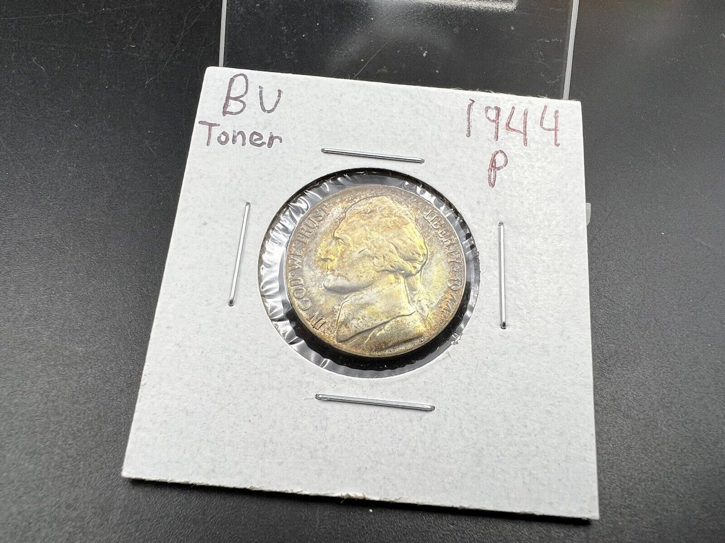 1944 P Jefferson Silver WW2 War Nickel Coin CH BU UNC PQ Nice Toning Toner