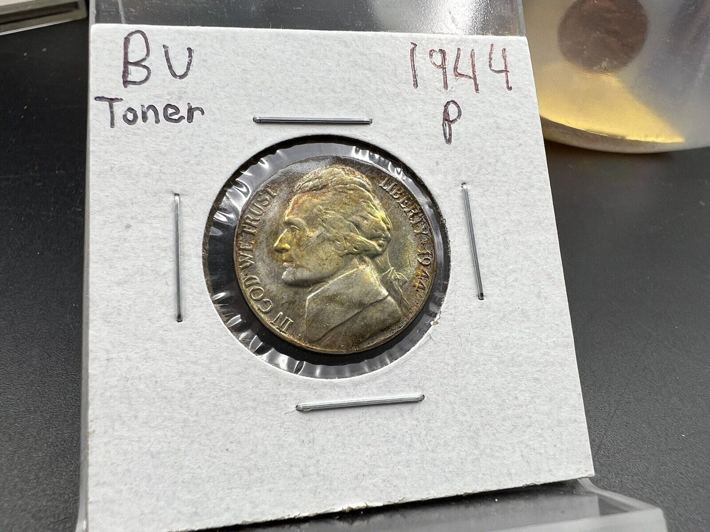 1944 P Jefferson Silver WW2 War Nickel Coin CH BU UNC PQ Nice Toning Toner