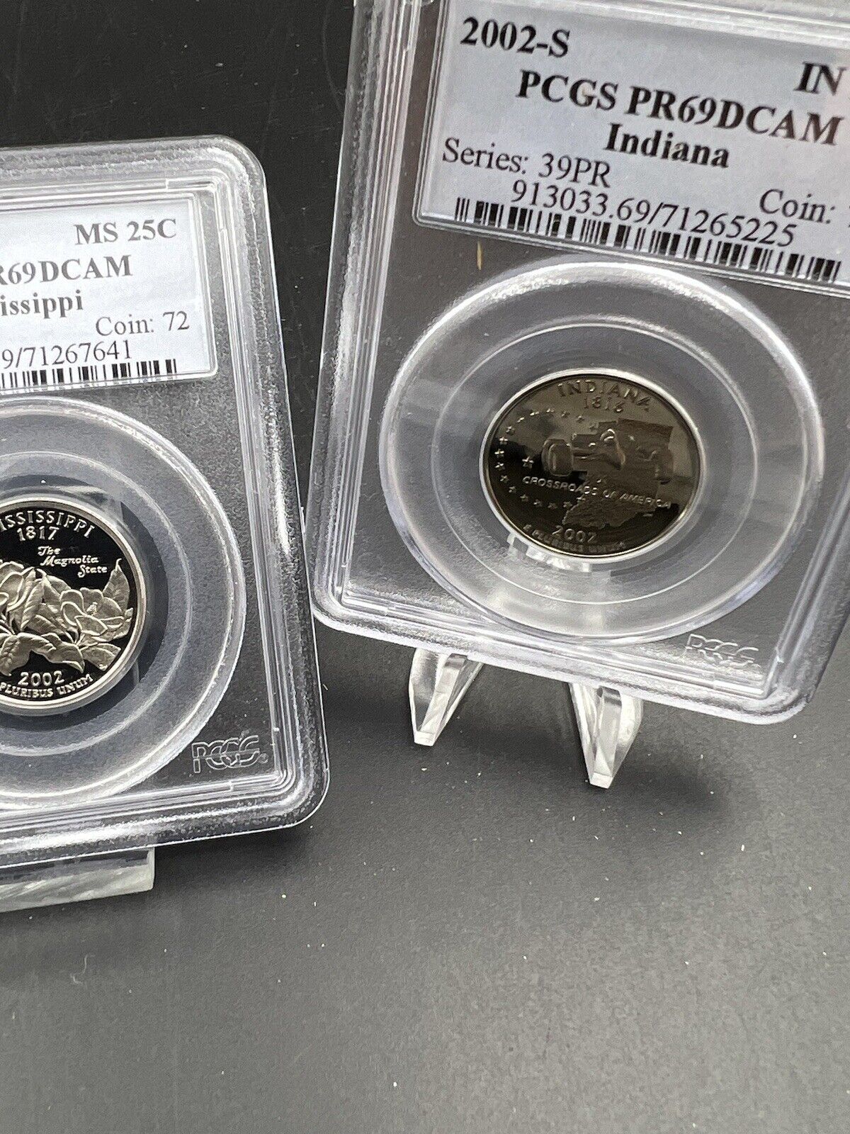 2002 S Complete 5 Coin CLAD Proof Quarter Set PCGS Graded PR69 DCAM