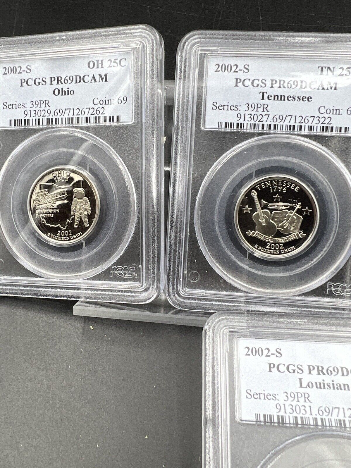 2002 S Complete 5 Coin CLAD Proof Quarter Set PCGS Graded PR69 DCAM