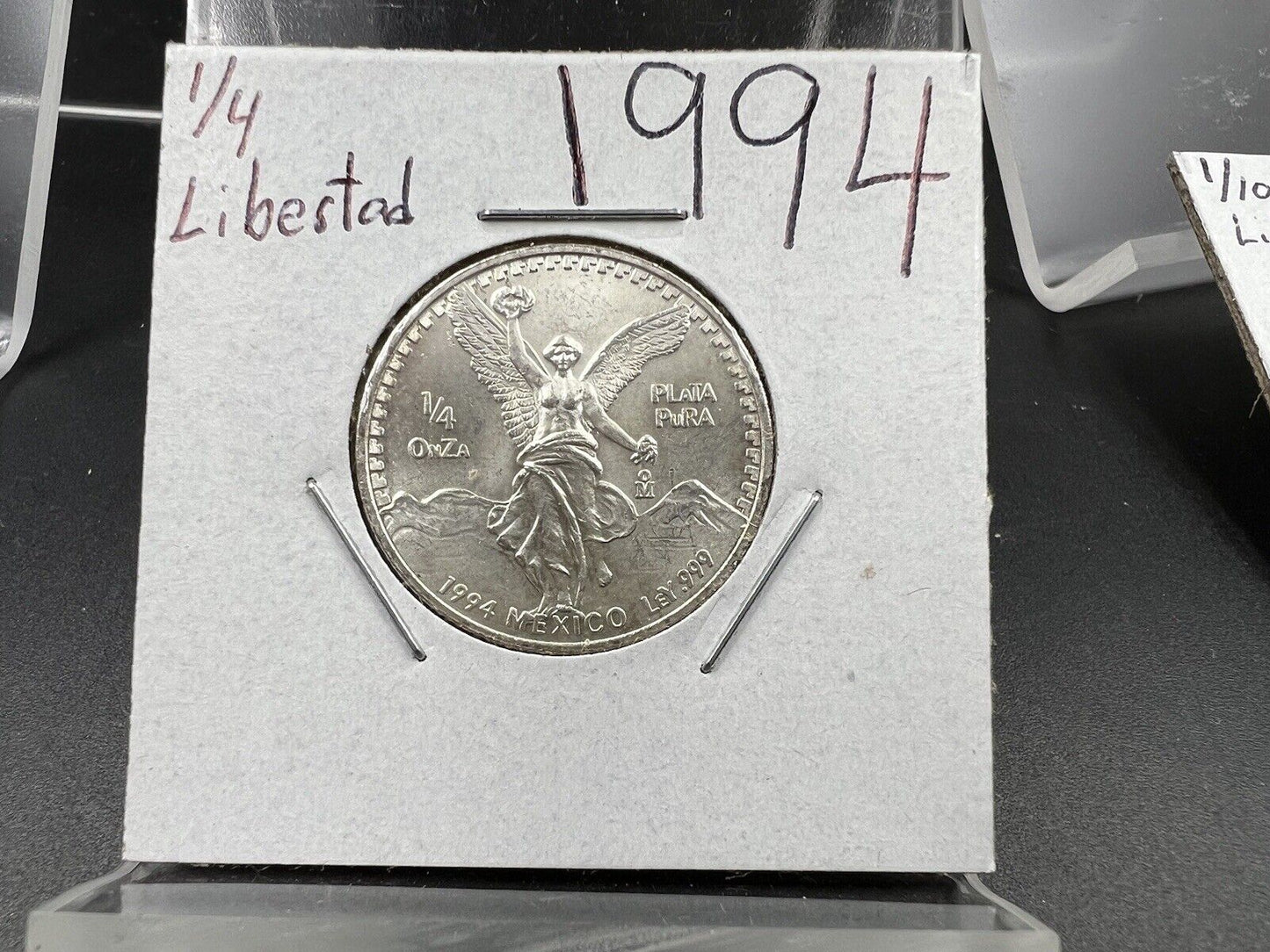 1994 Mexico 1/4 Ounce .999 Silver Round Libertad Ley Plata Pura Coin #E GEM UNC