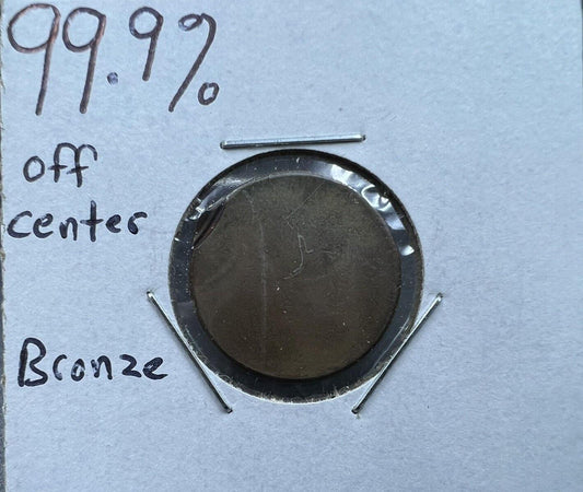 99.9% Off Center 1C Lincoln Cent Penny Coin Blank Planchet Error