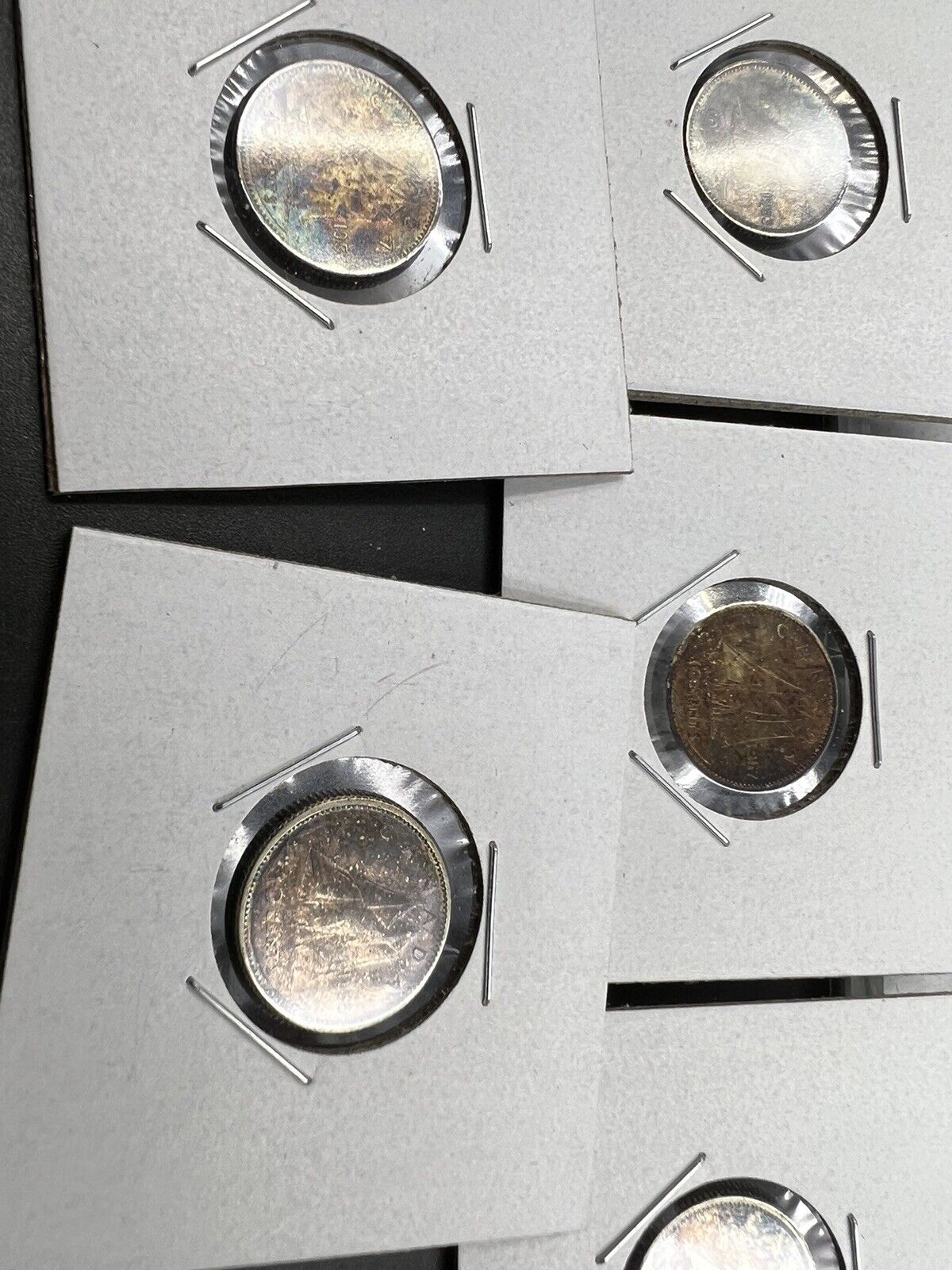 Toner Lot of 10 80% Canada Silver Dime Coins with Nice Toning