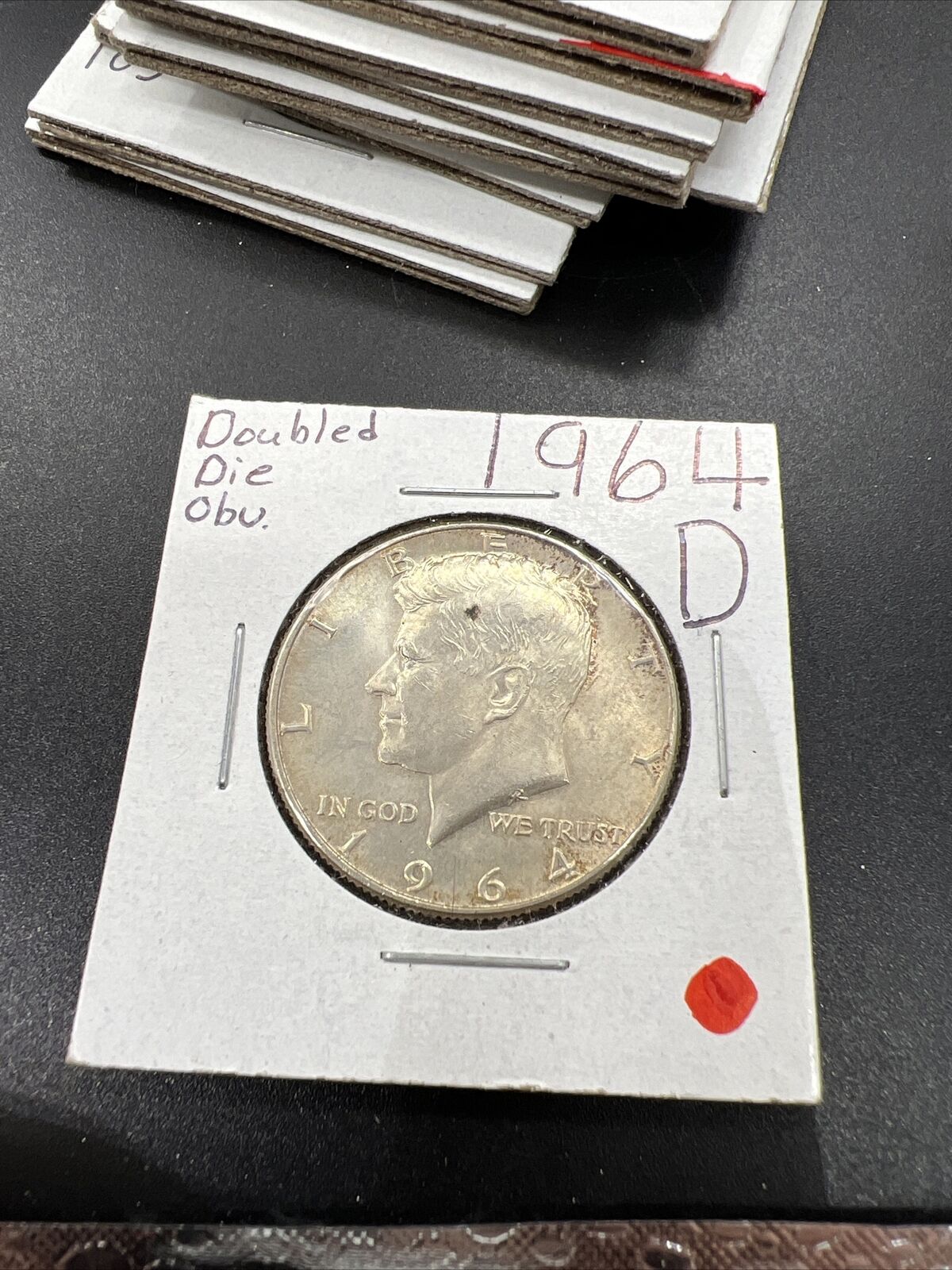 1964 D 50C Kennedy Half Dollar Coin CH-AU DDO Double Die OBV Minor Variety TONER