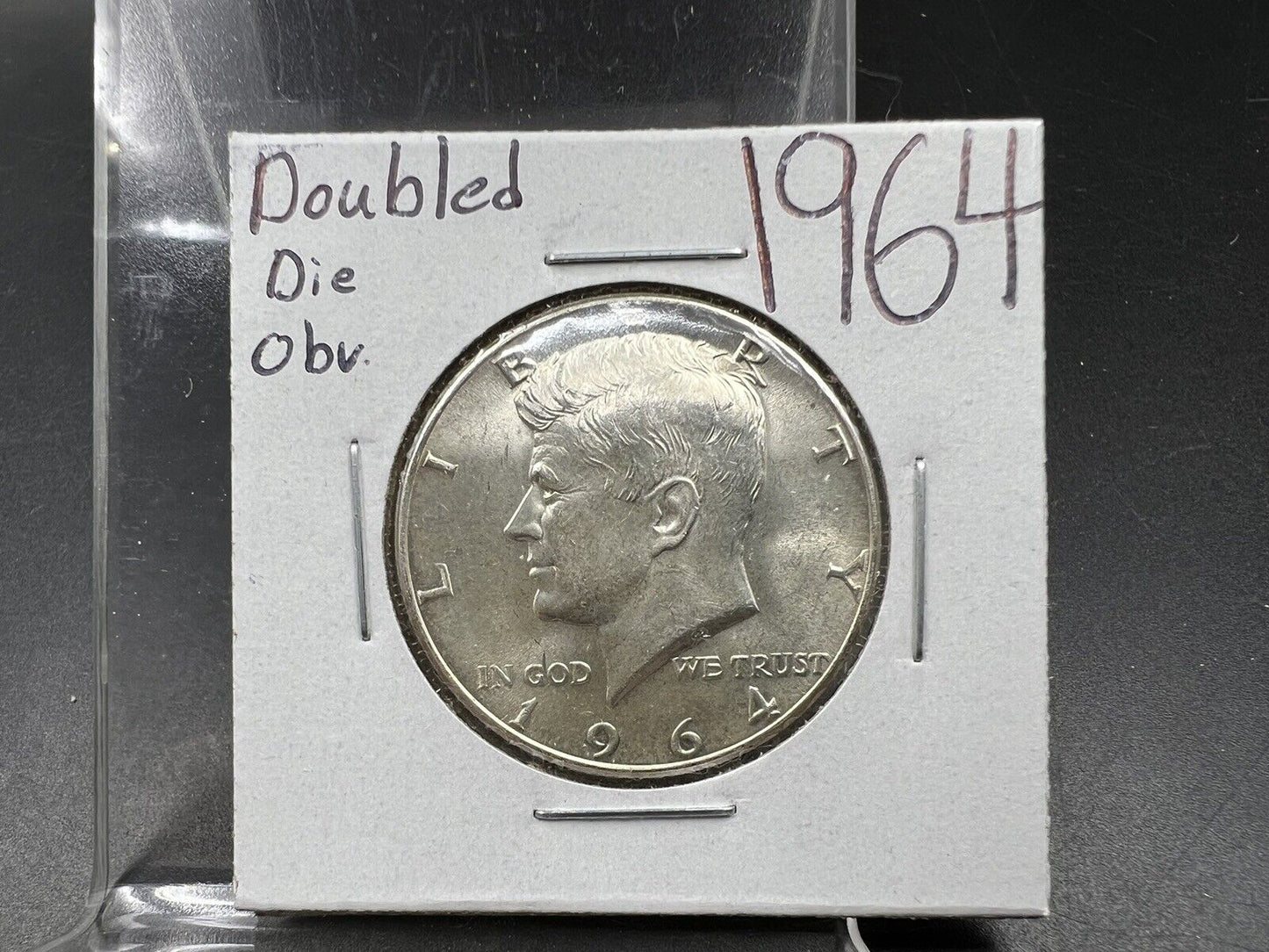 1964 P 50C Kennedy Half Dollar Coin CH AU DDO Double Die OBV Minor Variety #A