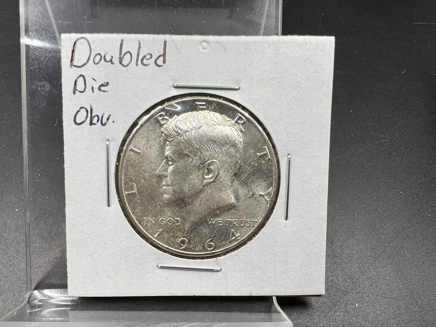 1964 P 50C Kennedy Half Dollar Coin CH AU DDO Double Die OBV Minor Variety #B