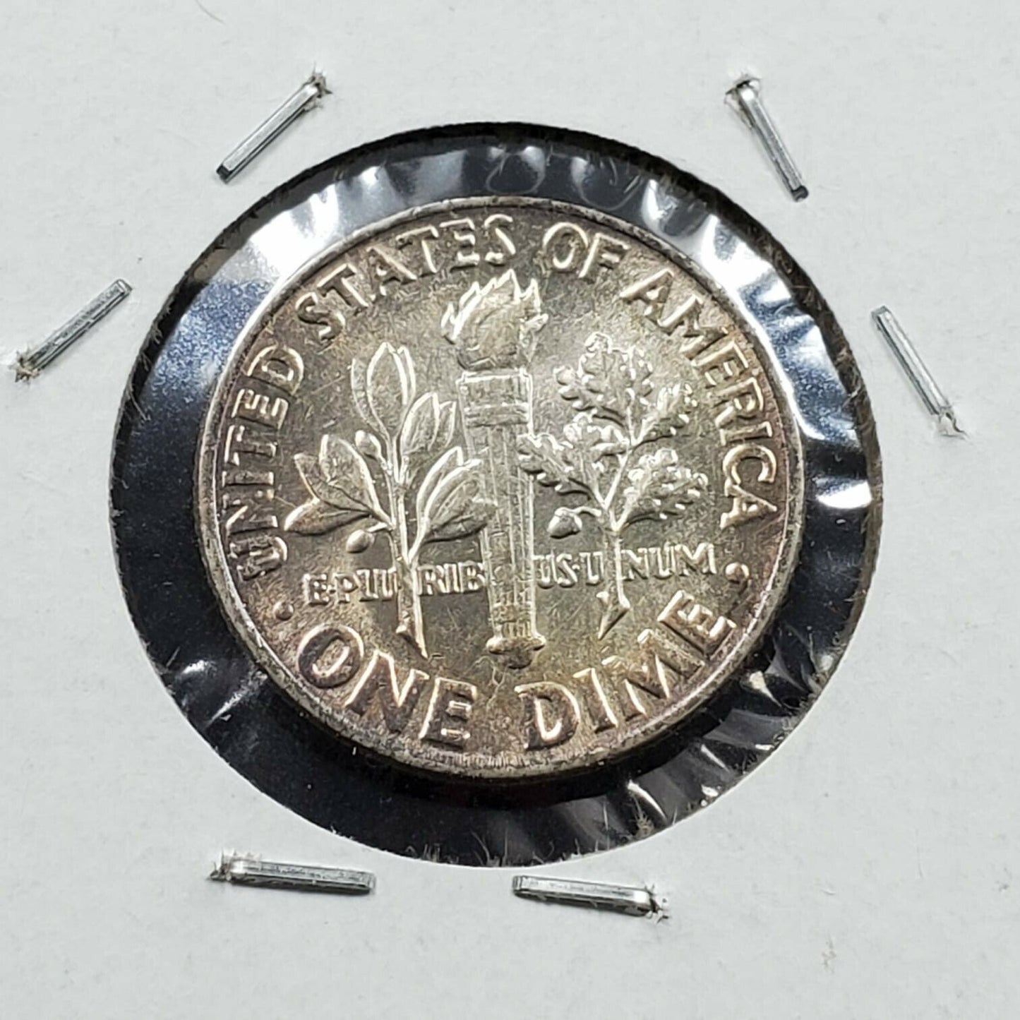 1963 P Roosevelt Silver Dime Coin BU Uncirculated Original PQ Toning Toner OBV