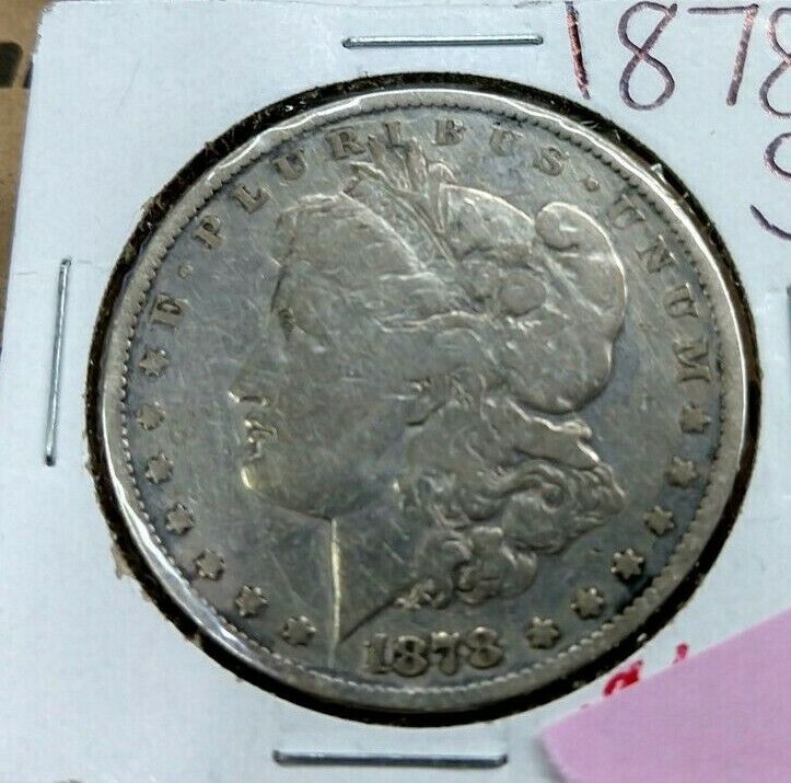 1878 S Morgan Silver Dollar Coin Average Circulated First Year of Issue San Fran