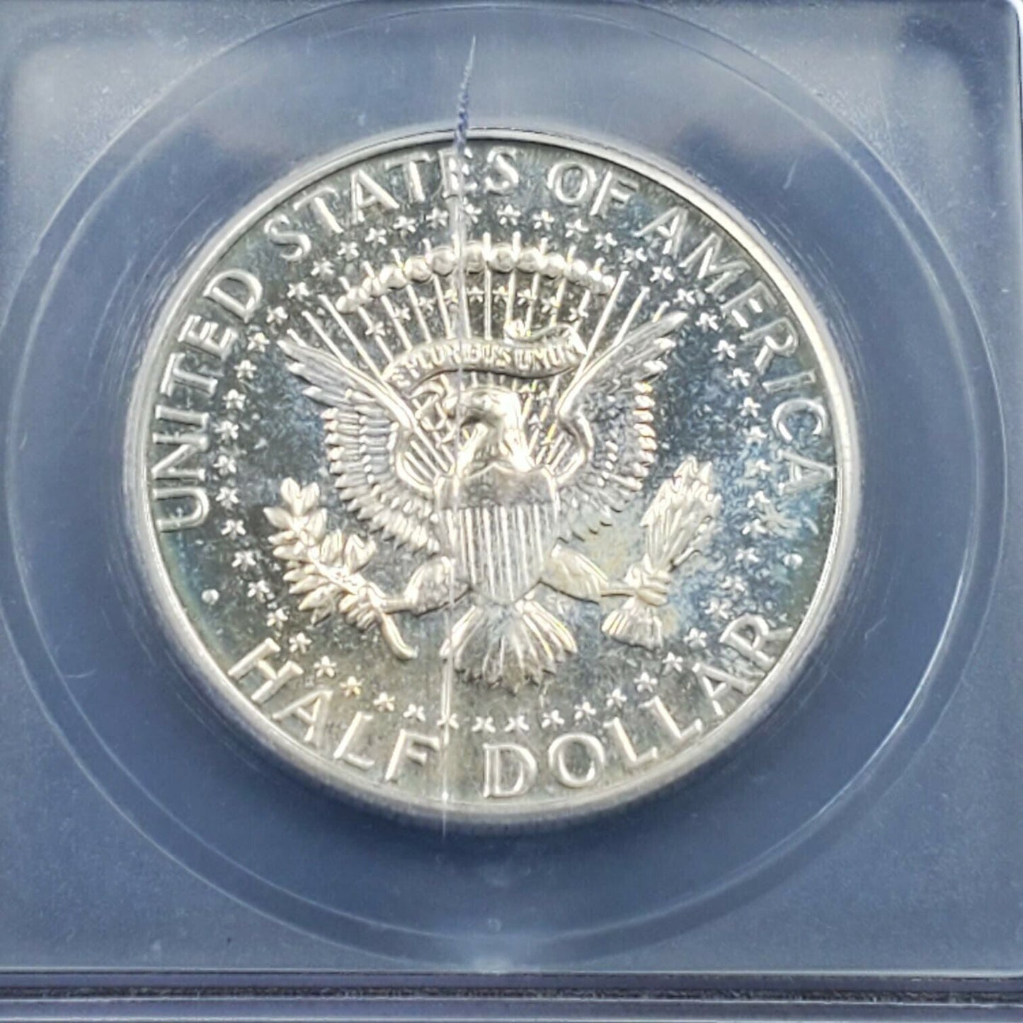 1967 P SMS Kennedy Silver Half Dollar Coin MS68 ICG Light Blue Toning Nice