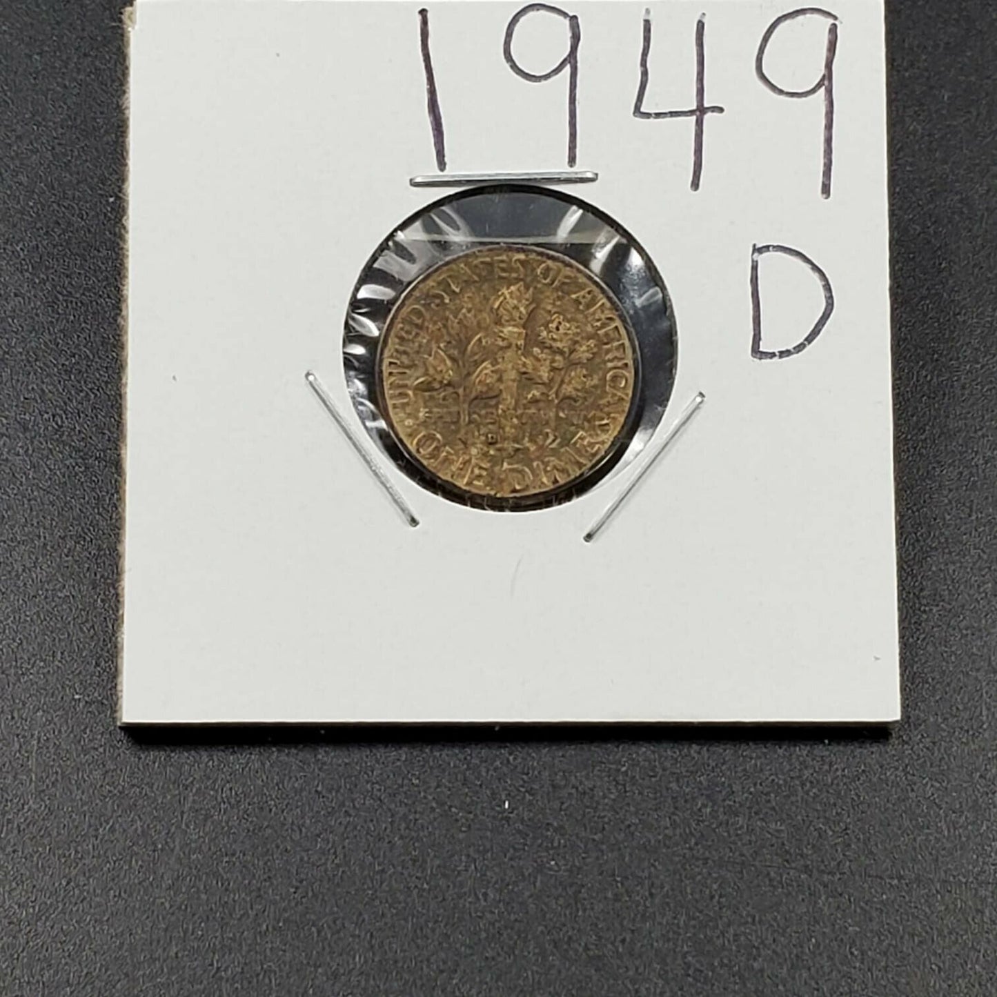 1949 D Roosevelt Silver Dime Circulated Neat Toning Toner