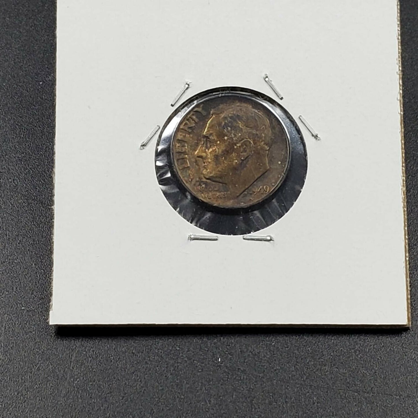 1949 D Roosevelt Silver Dime Circulated Neat Toning Toner