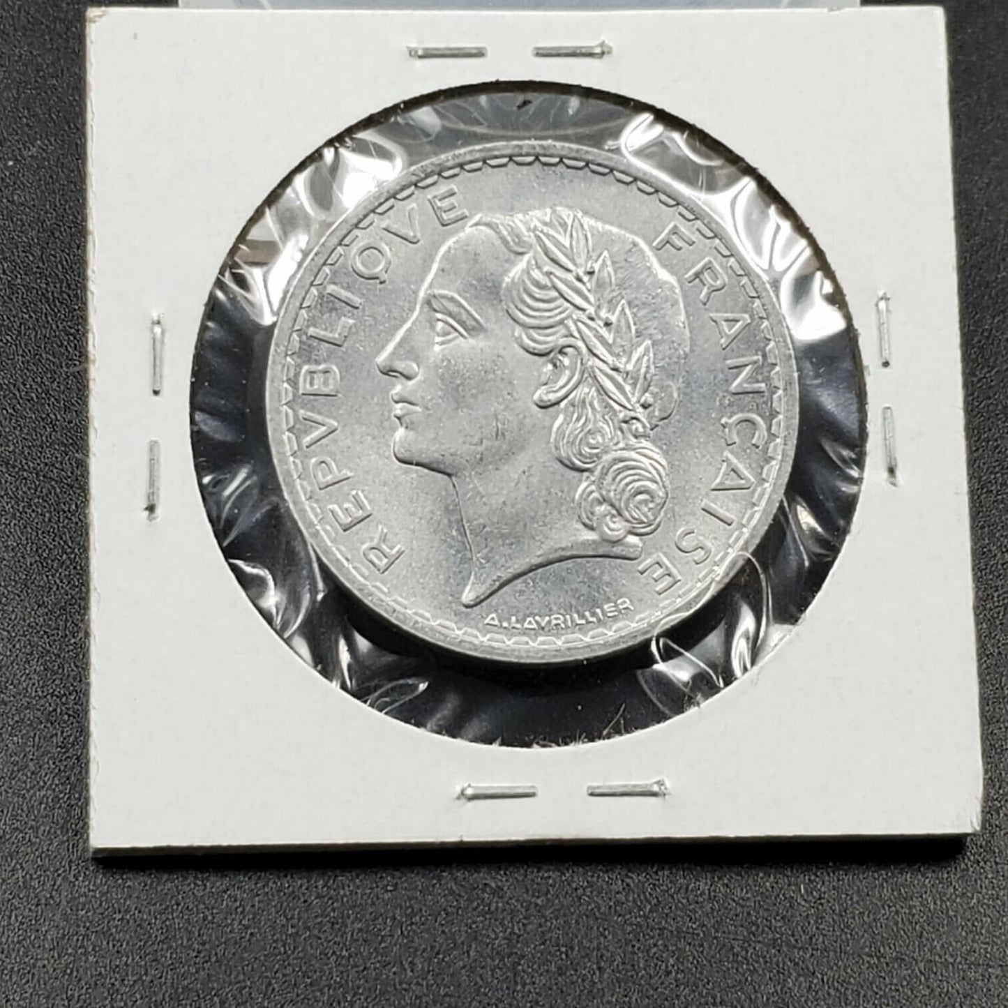 1950 France 5 Francs Aluminum Coin Choice Gem BU Unc High Grade