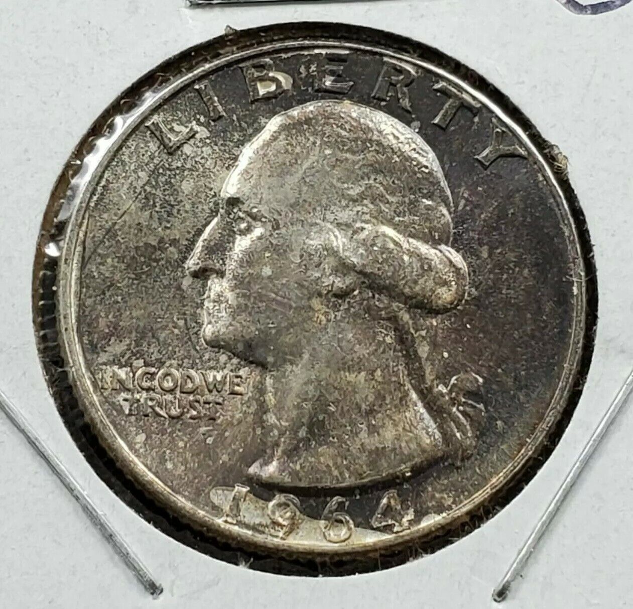 1964 P 25C Washington Quarter Silver Coin Choice BU Uncirculated Neat Toning