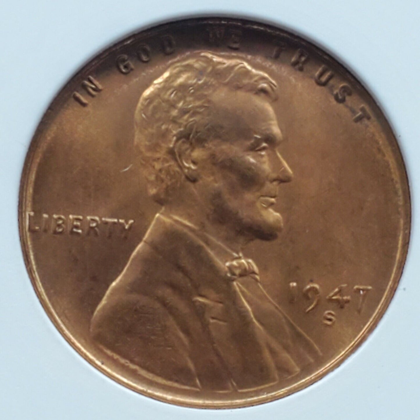 1947 S Lincoln Wheat Cent Penny RPM MS64 Red ANACS Breen-2186 Sans Serif S