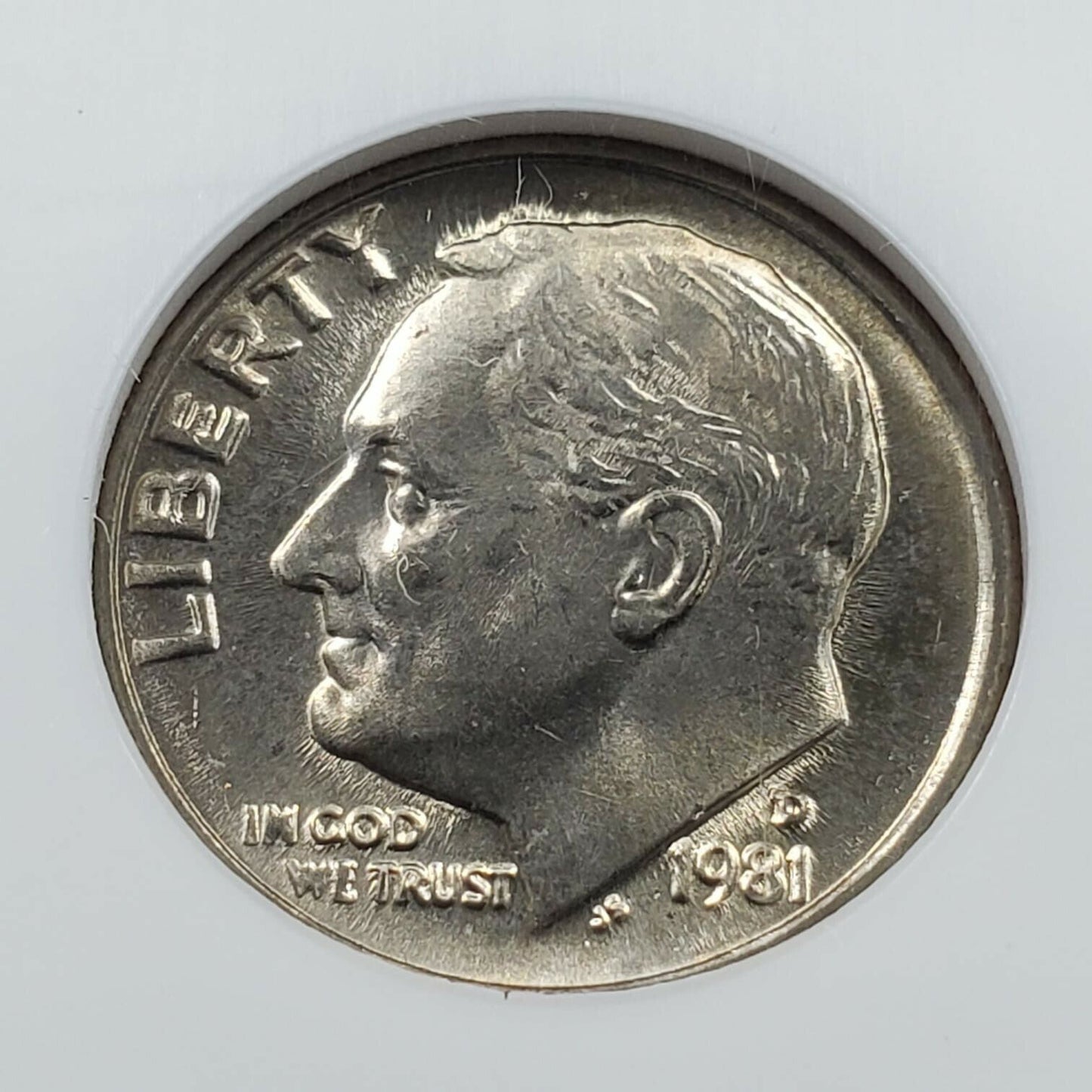 1981 D Roosevelt 10c Clad Dime Coin NGC MS 66 FT Full Torch Business Strike