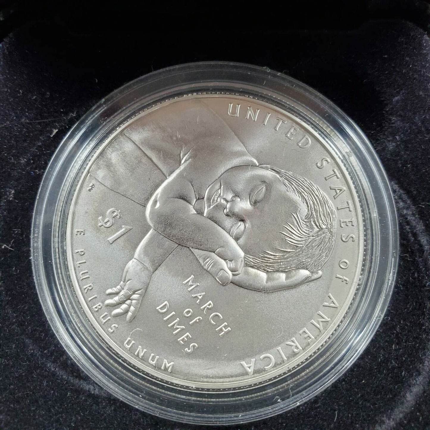 2015 March of Dimes Business STK Silver $1 Dollar Commemorative Coin OGP Box COA
