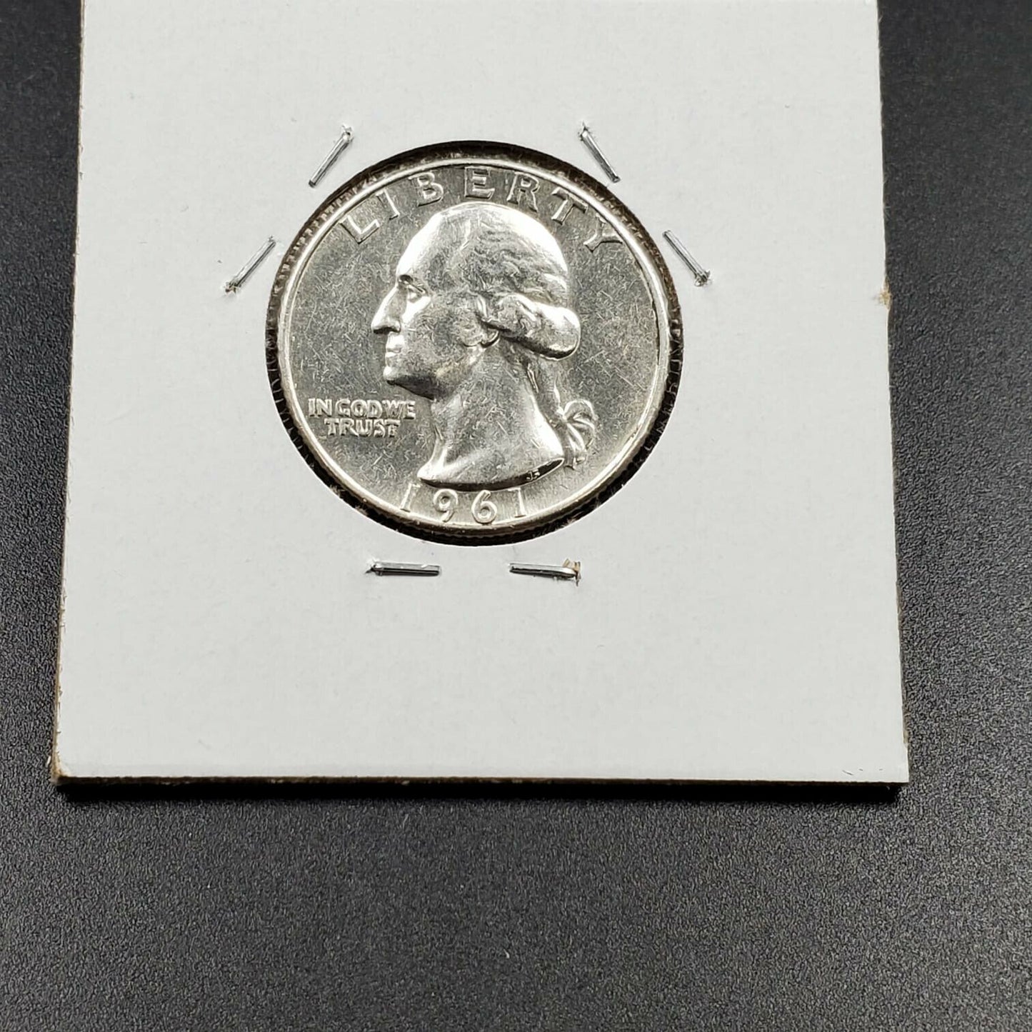1961 Type B Reverse Variety Washington Silver Quarter Coin Average Uncirculated