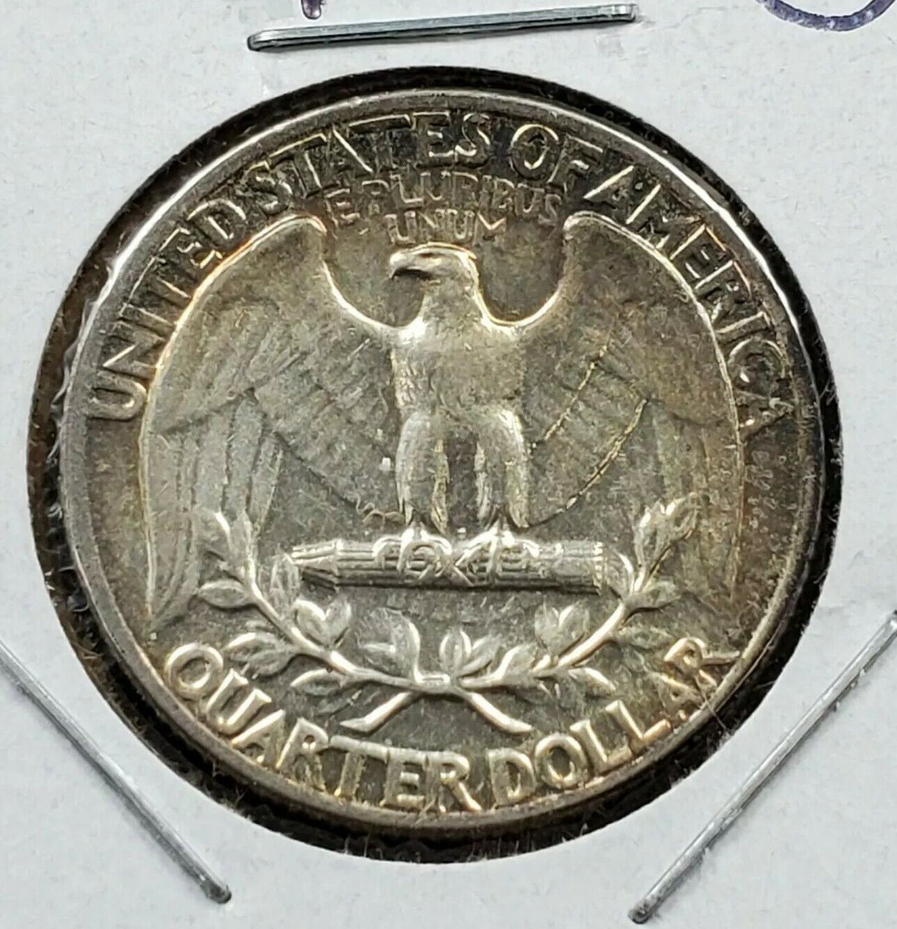 1963 P 25C Washington Quarter Silver Coin AU Circulated Neat Toning